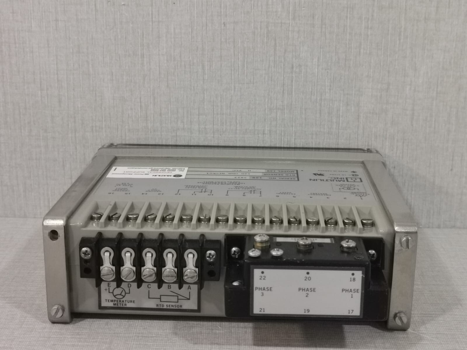 GE 139 H FLC GE MULTILIN 139 H FLC -120 OHM MOTOR PROTECTION RELAY 7