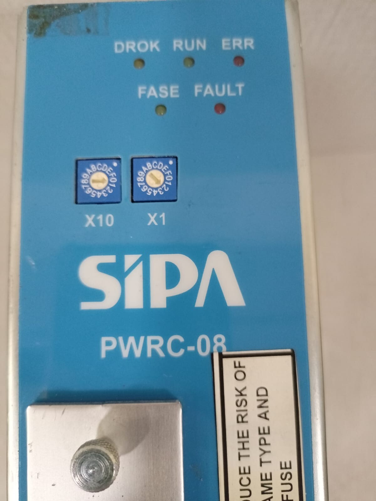 SIPA SP/PWRC-08 80051602 SIPA PWRC-08 SP/PWRC-08 80051602 VERS.01 REV.00 SERVO POWER SUPPLY 2