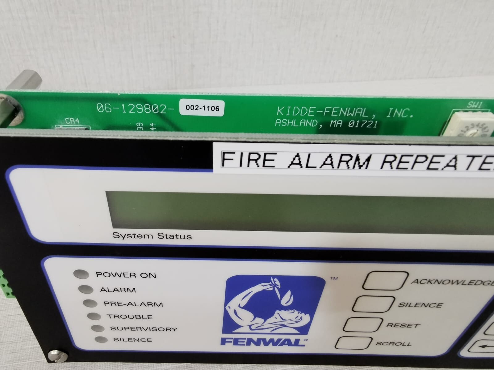FENWAL Fire Alarm Repeater Panel Display FENWAL Fire Alarm Repeater Panel Display with Board 3