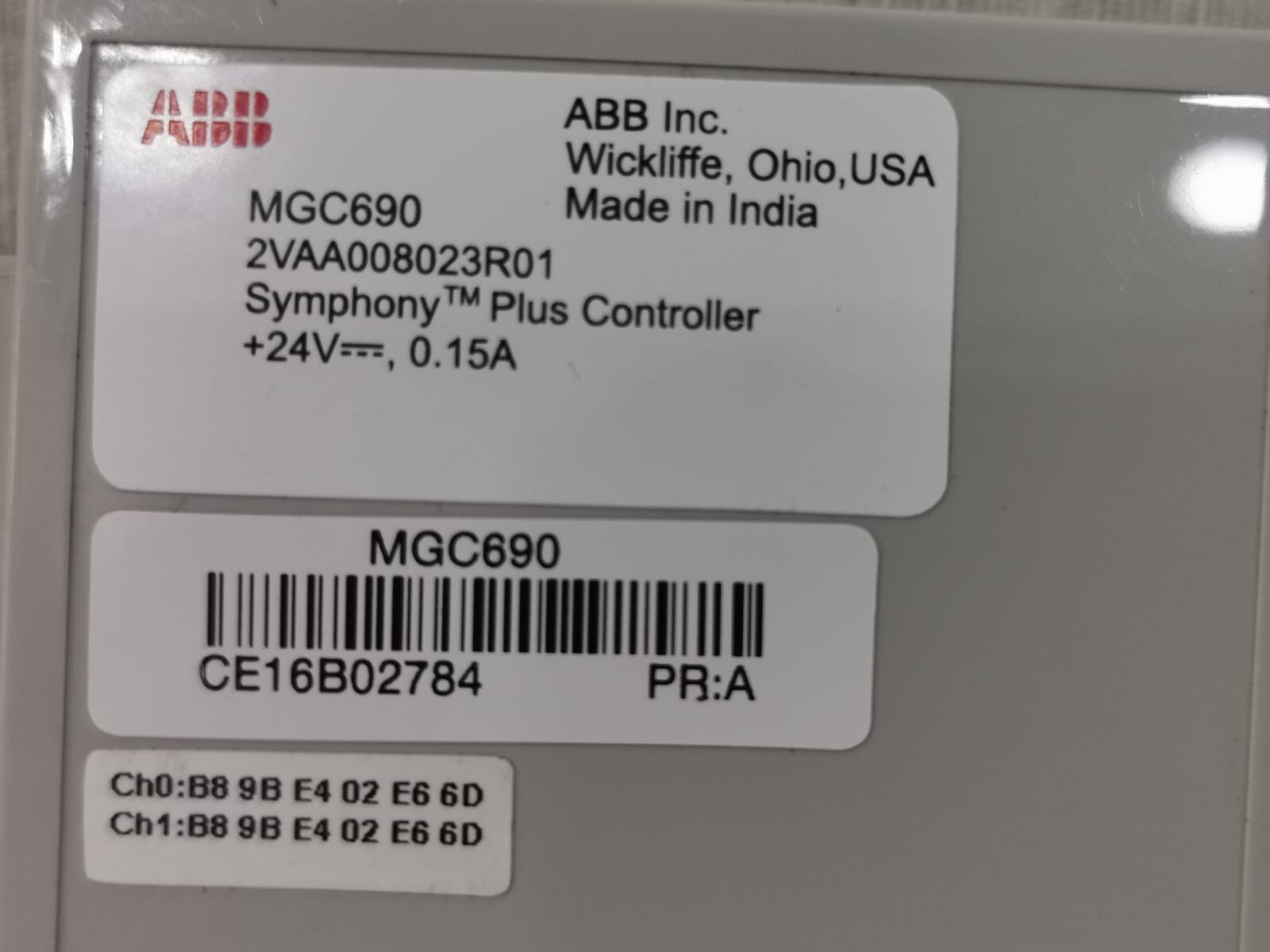 ABB 2VAA008023R01 ABB MicroGrid Plus MGC690 Symphony Plus Controller 2VAA008023R01 3