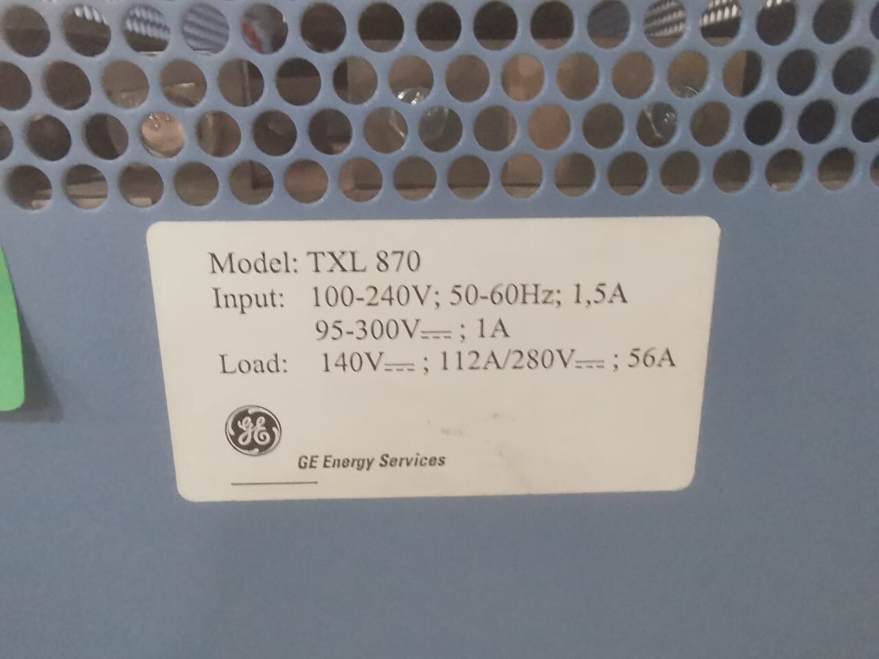 GE TXL 870 GE Energy Services TXL 870 UTILITY Extra Load Unit Programma Products 110-240V 8