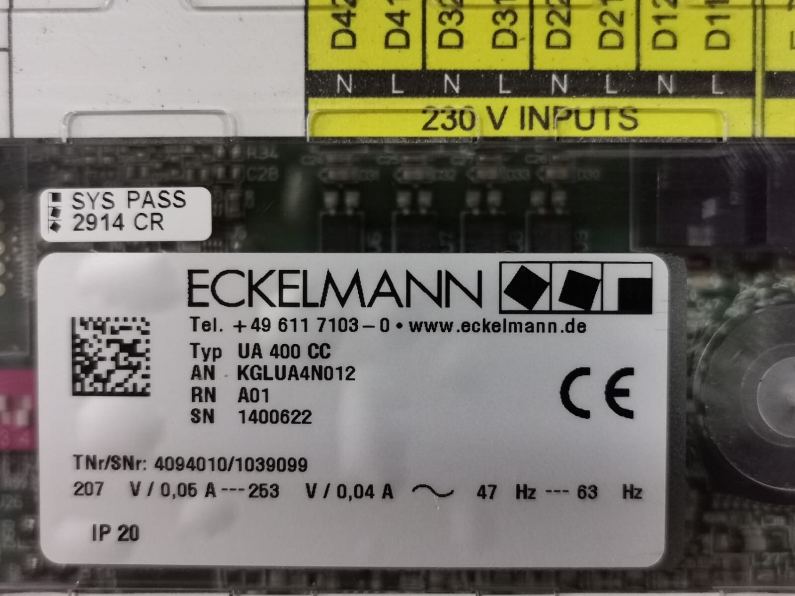 ECKELMANN UA 400 CC Eckelmann UA 400 CC Cold Storage Controller UA400CC 2