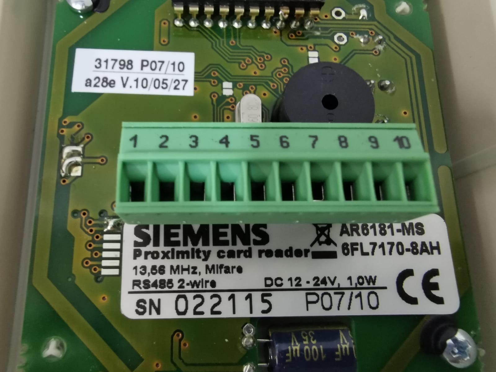 Siemens AR6181-MS , AR6182-MS Siemens AR6181-MS, AR6182-MS Proximity Card Reader 3
