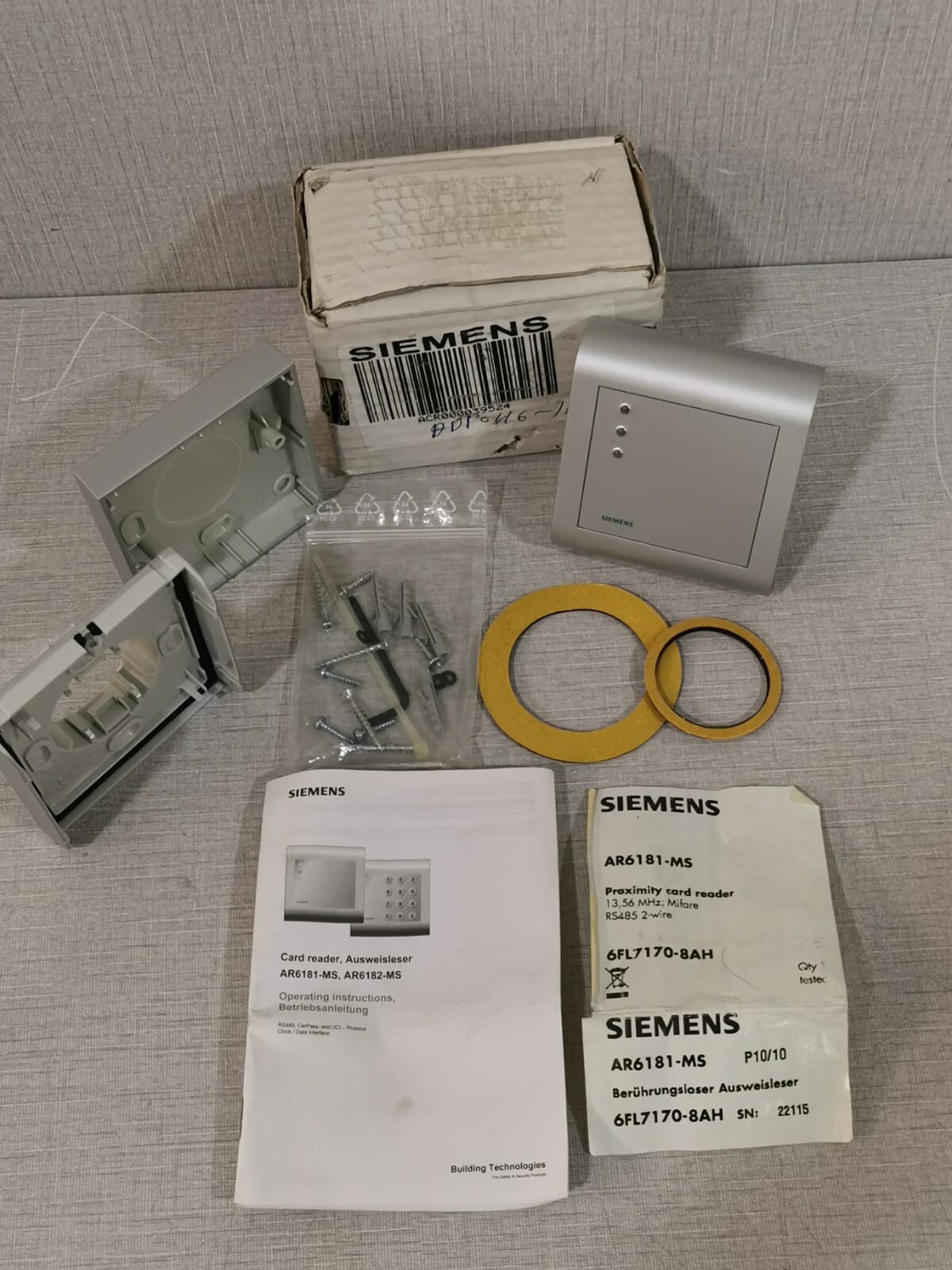 Siemens AR6181-MS, AR6182-MS Proximity Card Reader