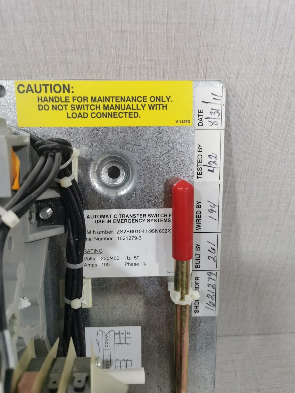 GE ZS2SB01041-95N602X GE ZENITH CONTROLS ZS2SB01041-95N602X AUTOMATIC TRANSFER SWITCH 100 AMP 3 PHASE 2