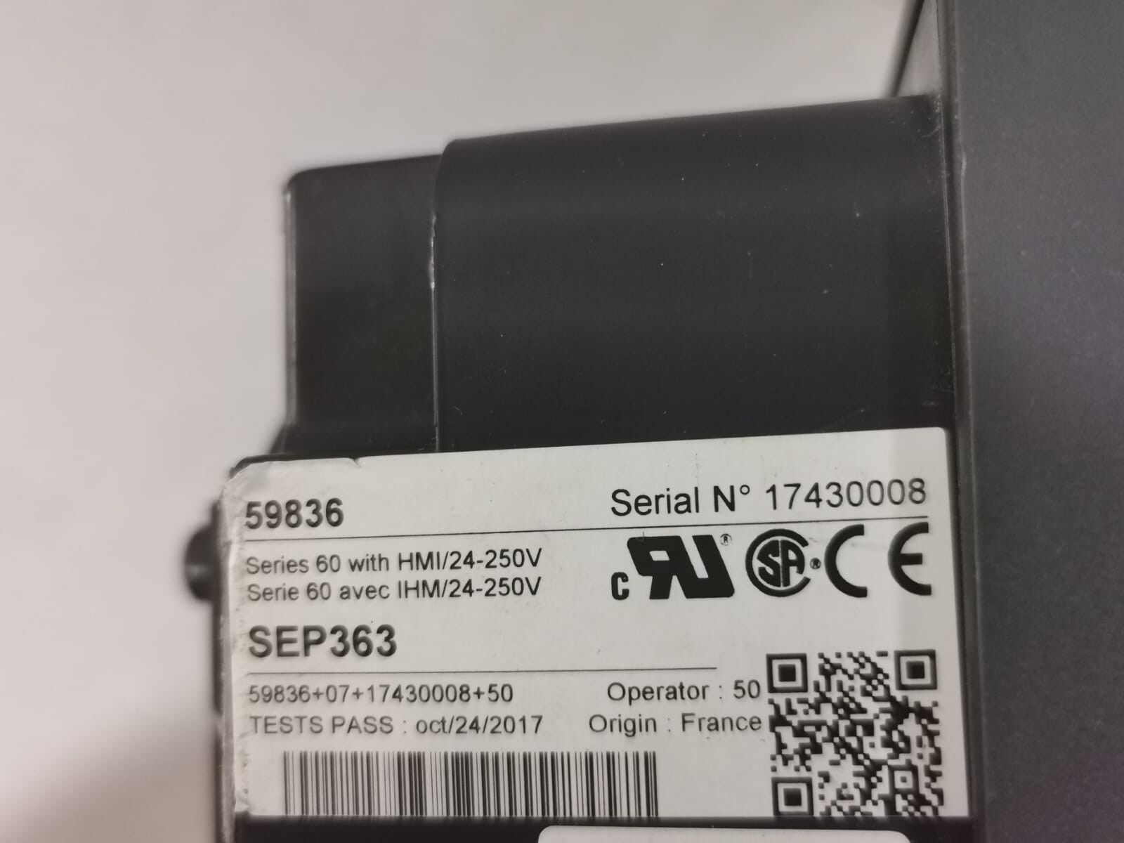 Schneider Electric 59836 SCHNEIDER ELECTRIC 59836 SEP363 EASERGY SEPAM SERIES 60 Digital Protection Relay 4