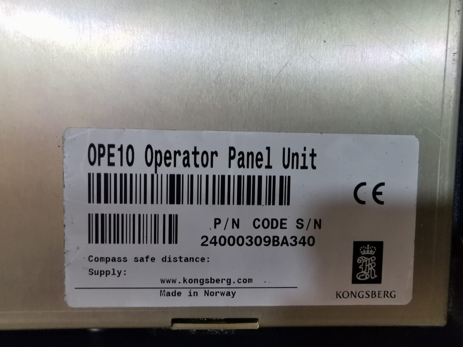 Kongsberg 24000309BA340 KONGSBERG 0PE10 24000309BA340 OPERATOR PANEL UNIT 3