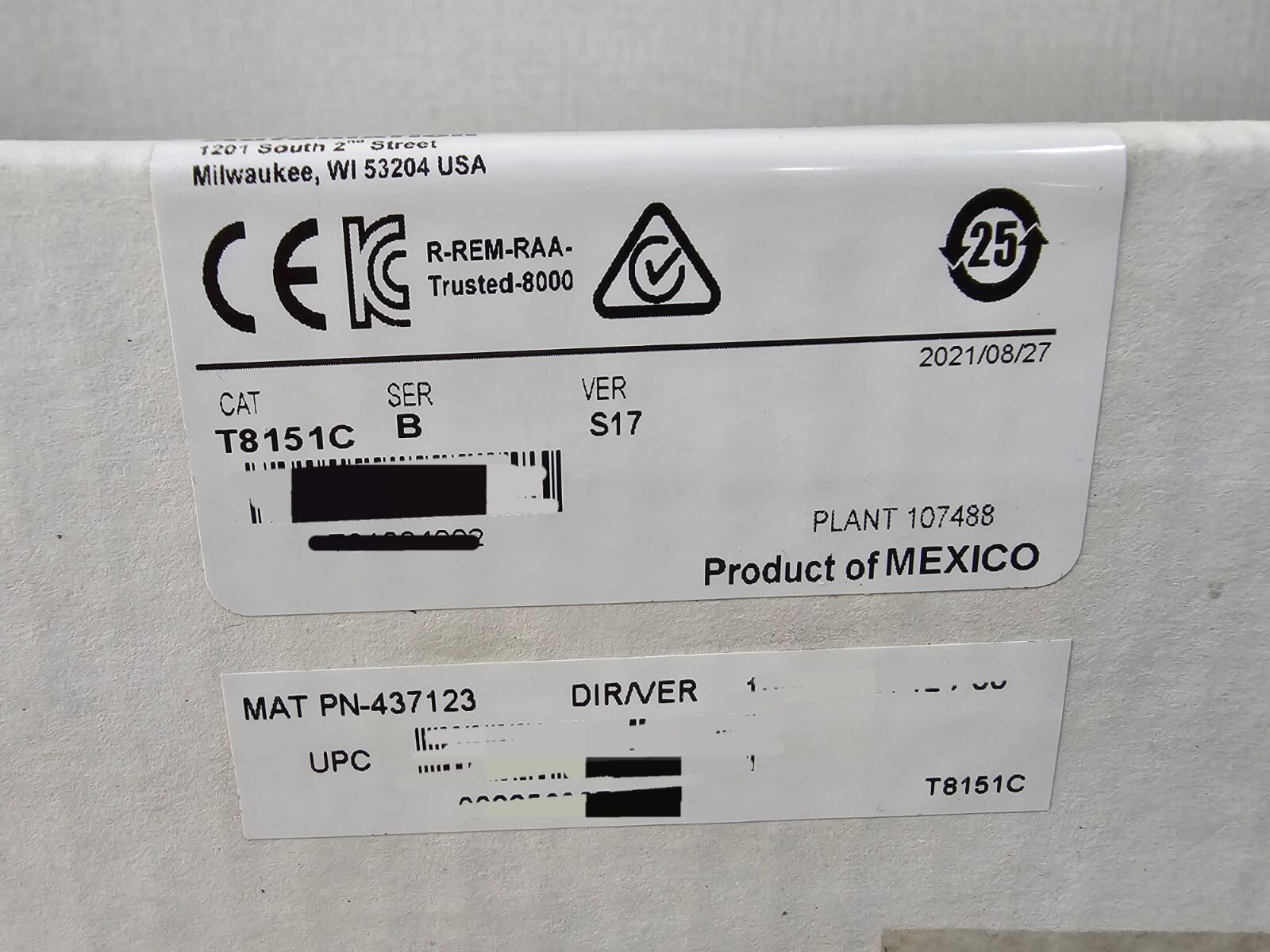 Rockwell T8151C Rockwell Automation T8151C SerB Ver S17 Trusted Comms. Interface Module Sealed 2