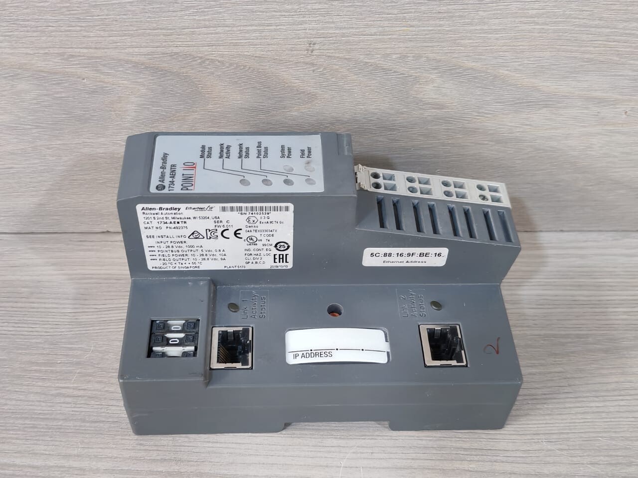 Allen-Bradley 1734-AENTR Allen Bradley 1734-AENTR Ethernet Adapter Module 8