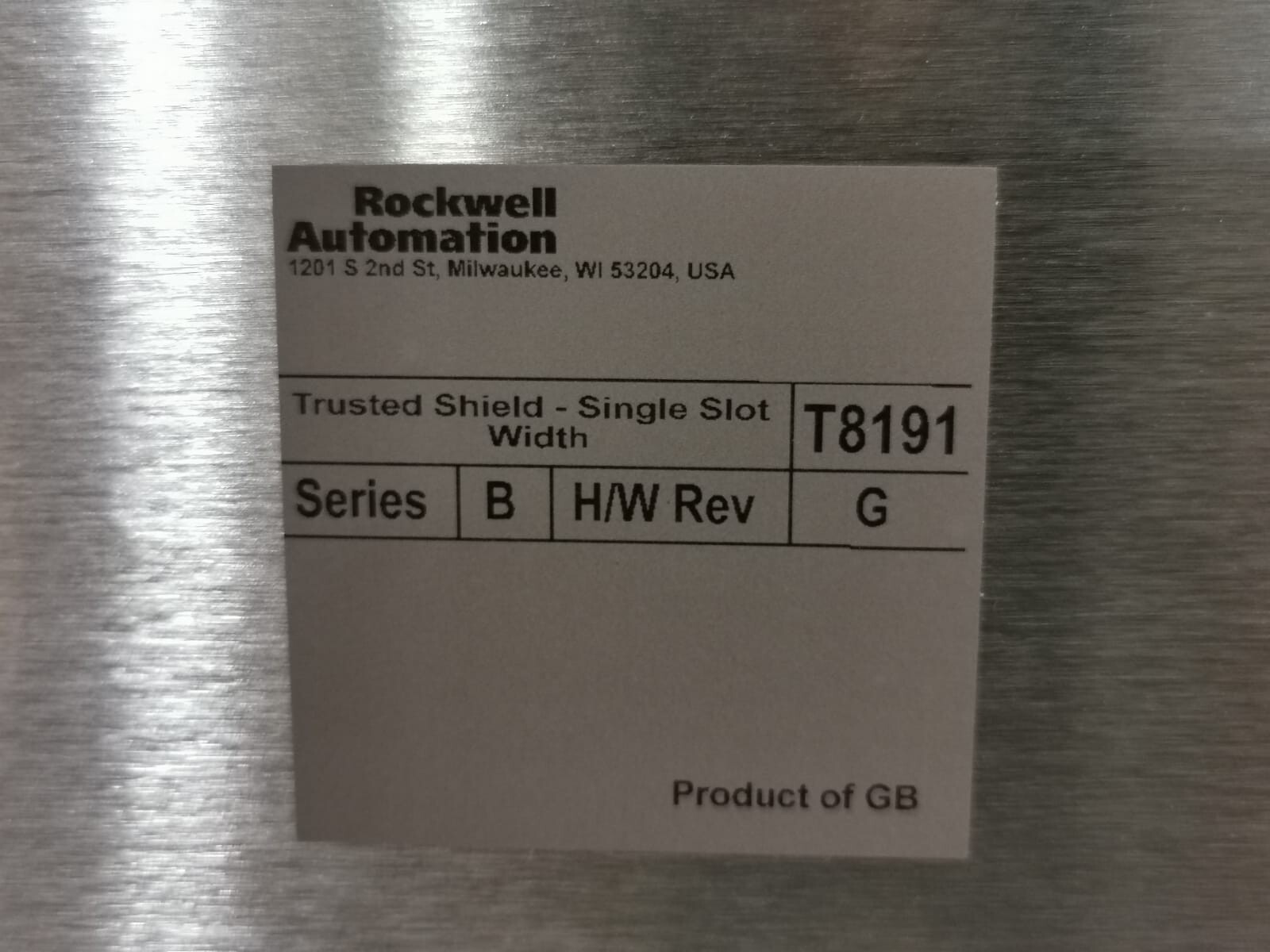 Allen-Bradley T8191 Rockwell Automation/ALLEN-BRADLEY T8191 SER B.REV.G TRUSTED SHIELD 3