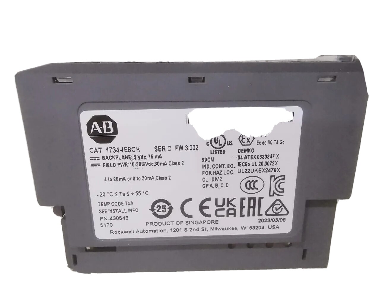 Allen-Bradley 1734-IE8CK Allen-Bradley 1734-IE8CK Ser C Point I/O 8 Point Analog Input Module-K 2