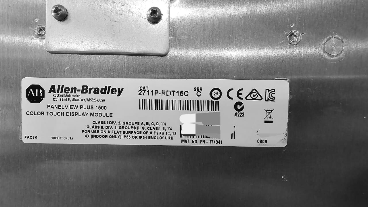 Allen-Bradley 2711P-RDT15C Allen Bradley 2711P-RDT15C Series C PanelView Plus 1500 Display module 7