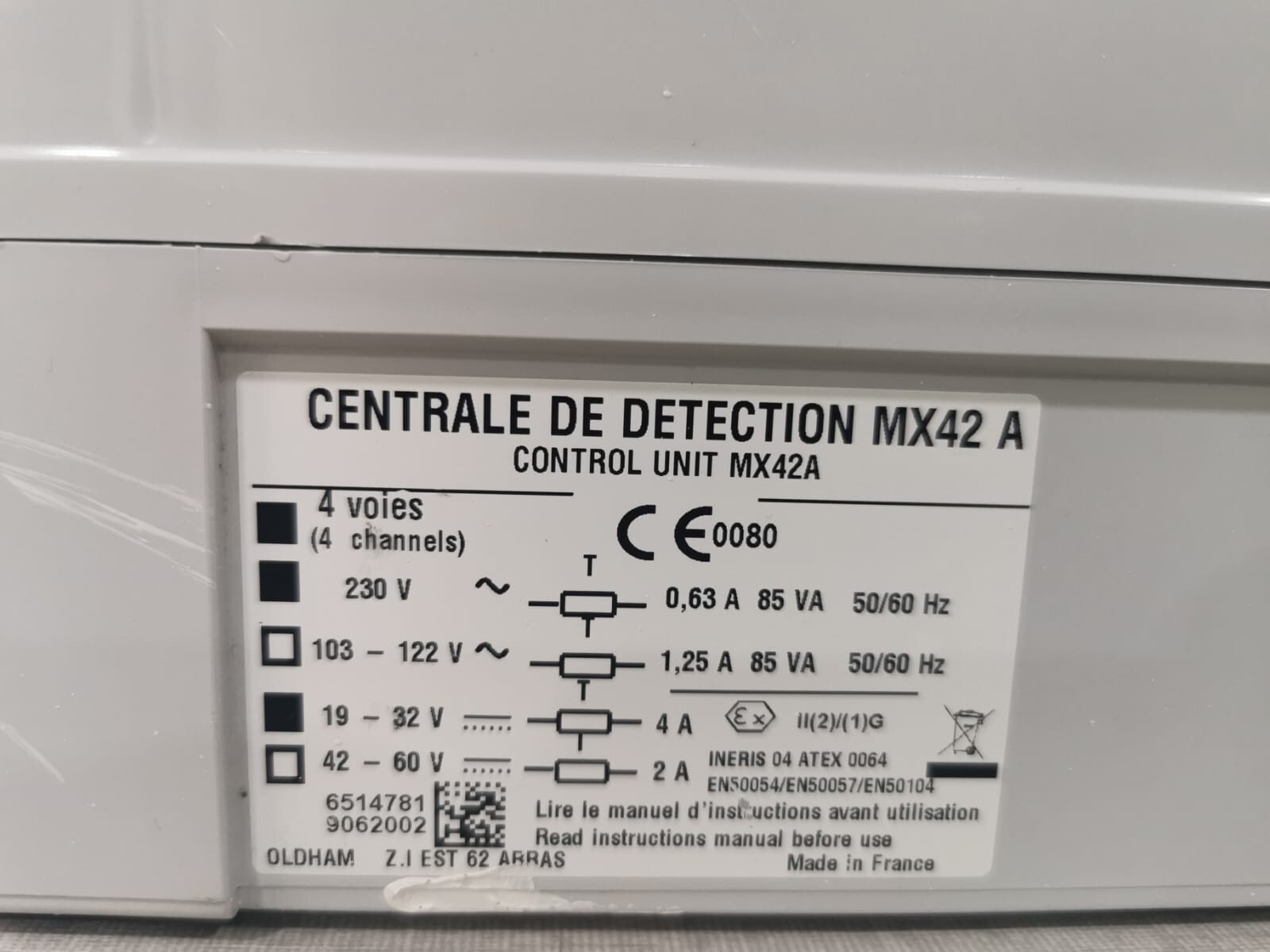 Oldham MX42 OLDHAM CENTRALE DETECTION MX42 A CONTROL UNIT- 4 CHANNEL 3