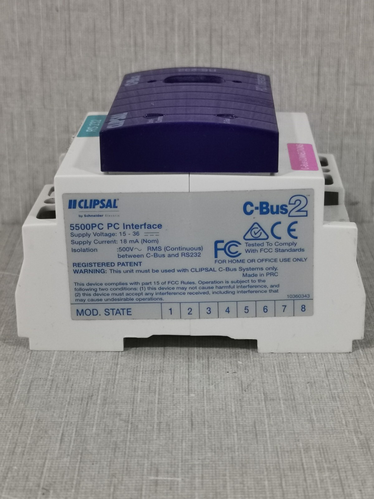 clipsal 5500PC CLIPSAL 5500PC PC Interface C-Bus2 MFG.2018 2