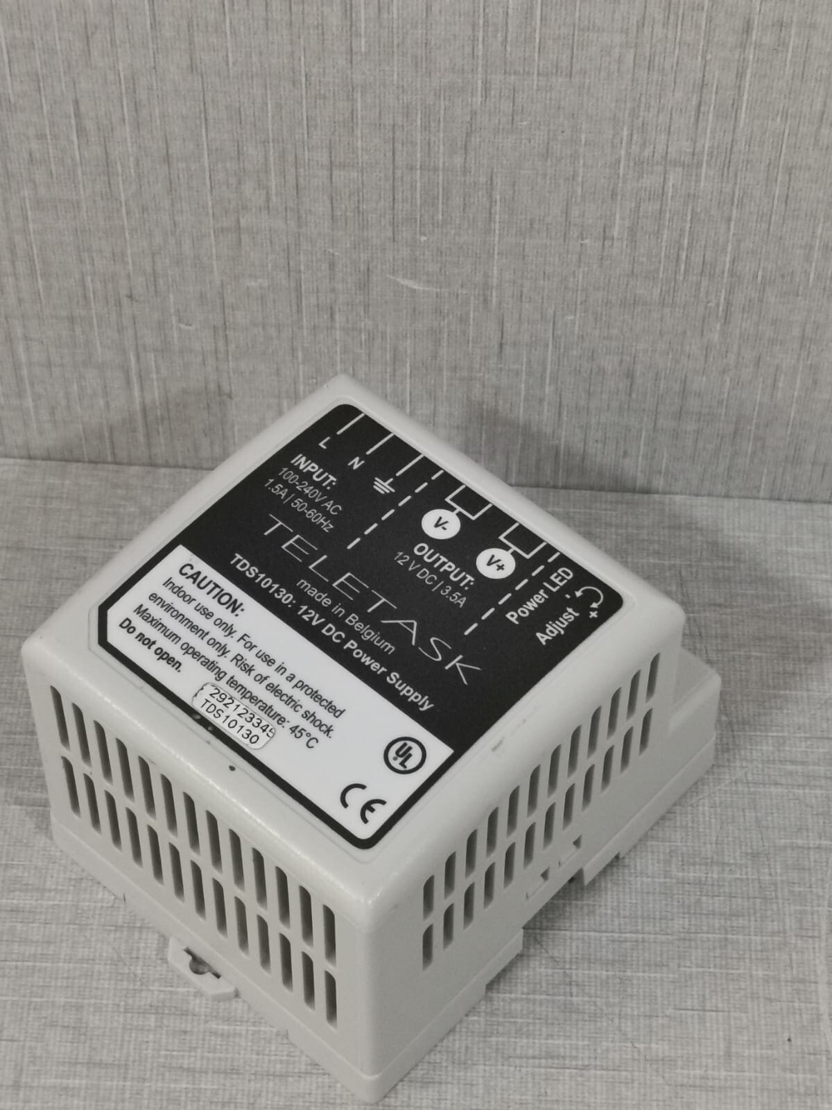 TELETASK TDS10130 TELETASK TDS10130 AUTOBUS POWER SUPPLY– 12V DC 3.5A 3