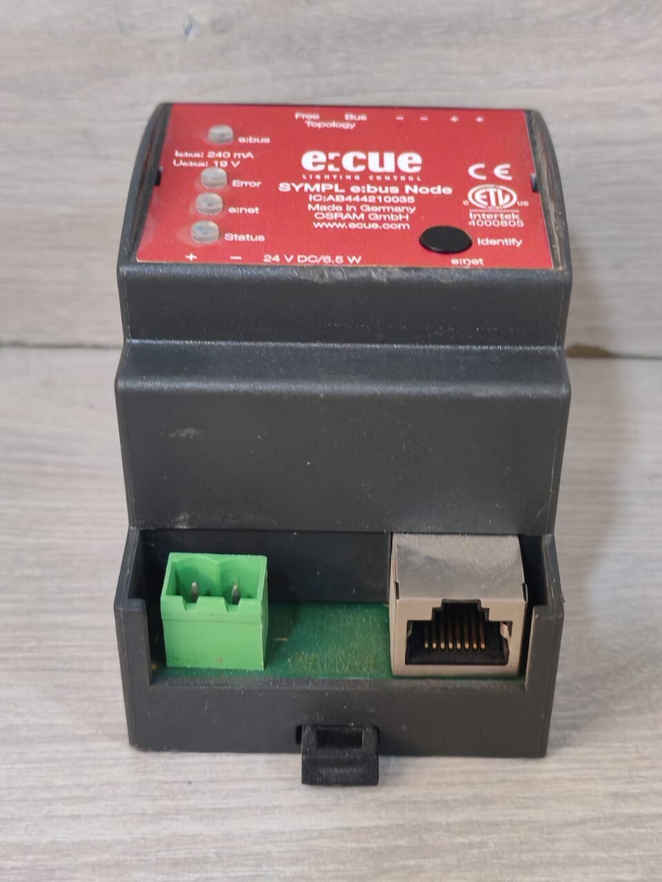 E:CUE Lighting Control AB444210035  SYMPL e:BUS NODE E:CUE IC: AB444210035 SYMPL e:BUS NODE 4