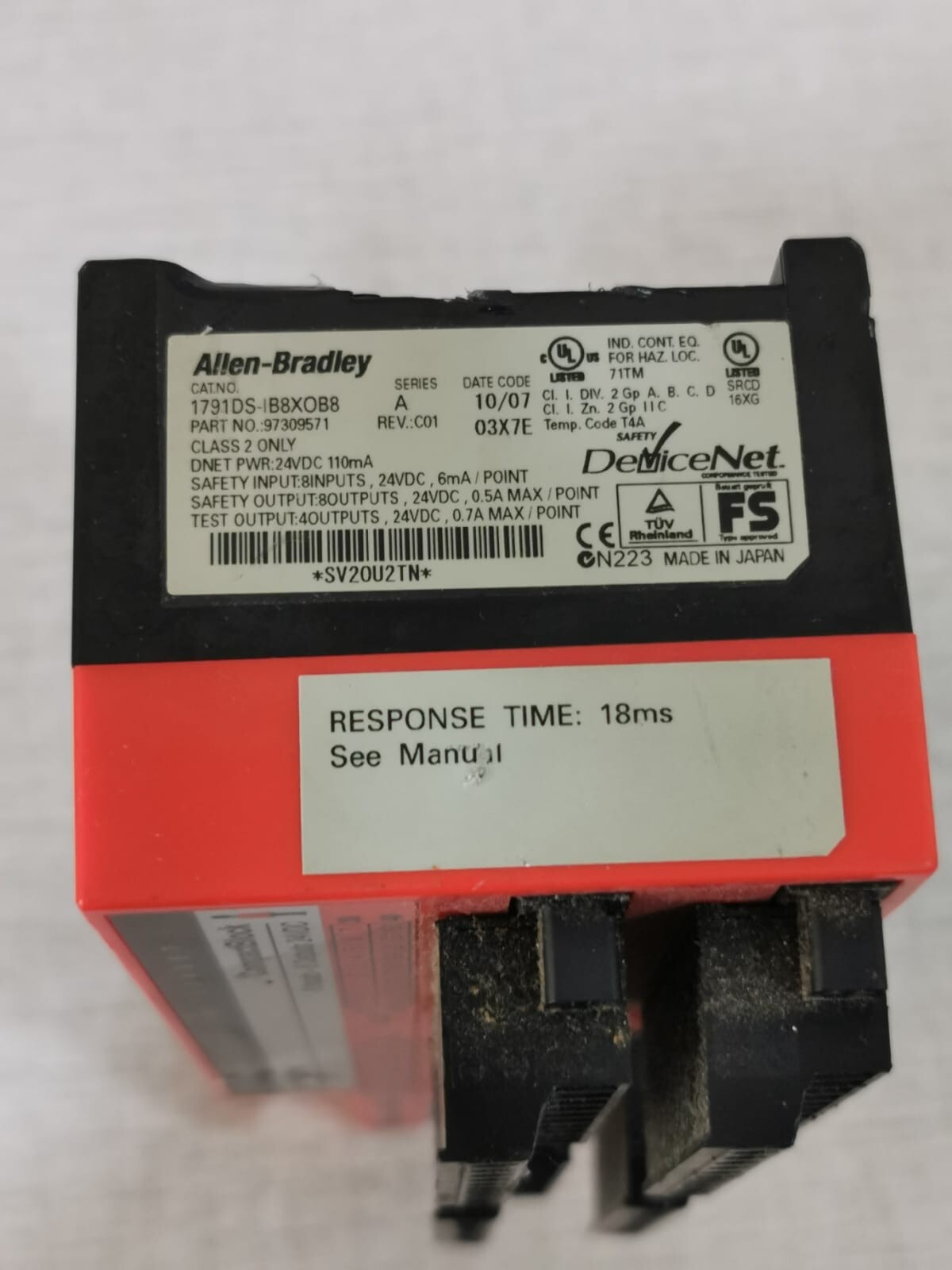 Rockwell Automation 1791DS Allen Bradley 1791DS-IB8XOB8 CompactBlock 8 Inputs - 8 Outputs 24VDC / Ser. A 2