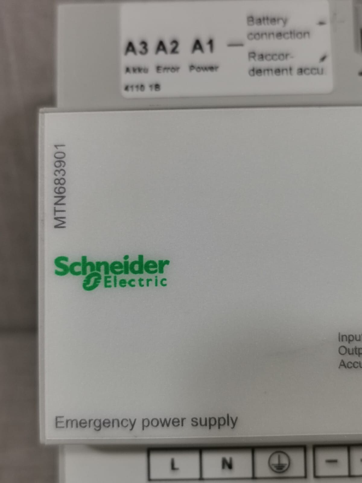 Schneider Electric AC-110 SCHNEIDER ELECTRIC MTN683901 REG AC 110-230V 50-60Hz EMERGENCY POWER SUPPLY 2