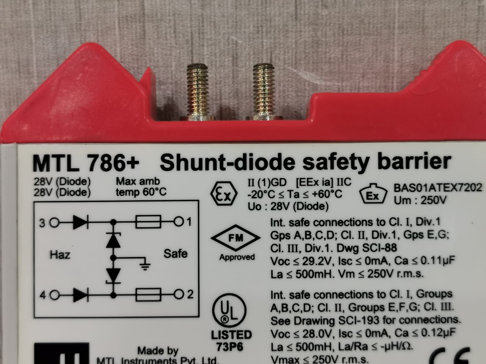 MTL MTL-786 MTL 786+ SHUNT-DIODE SAFETY BARRIER 2