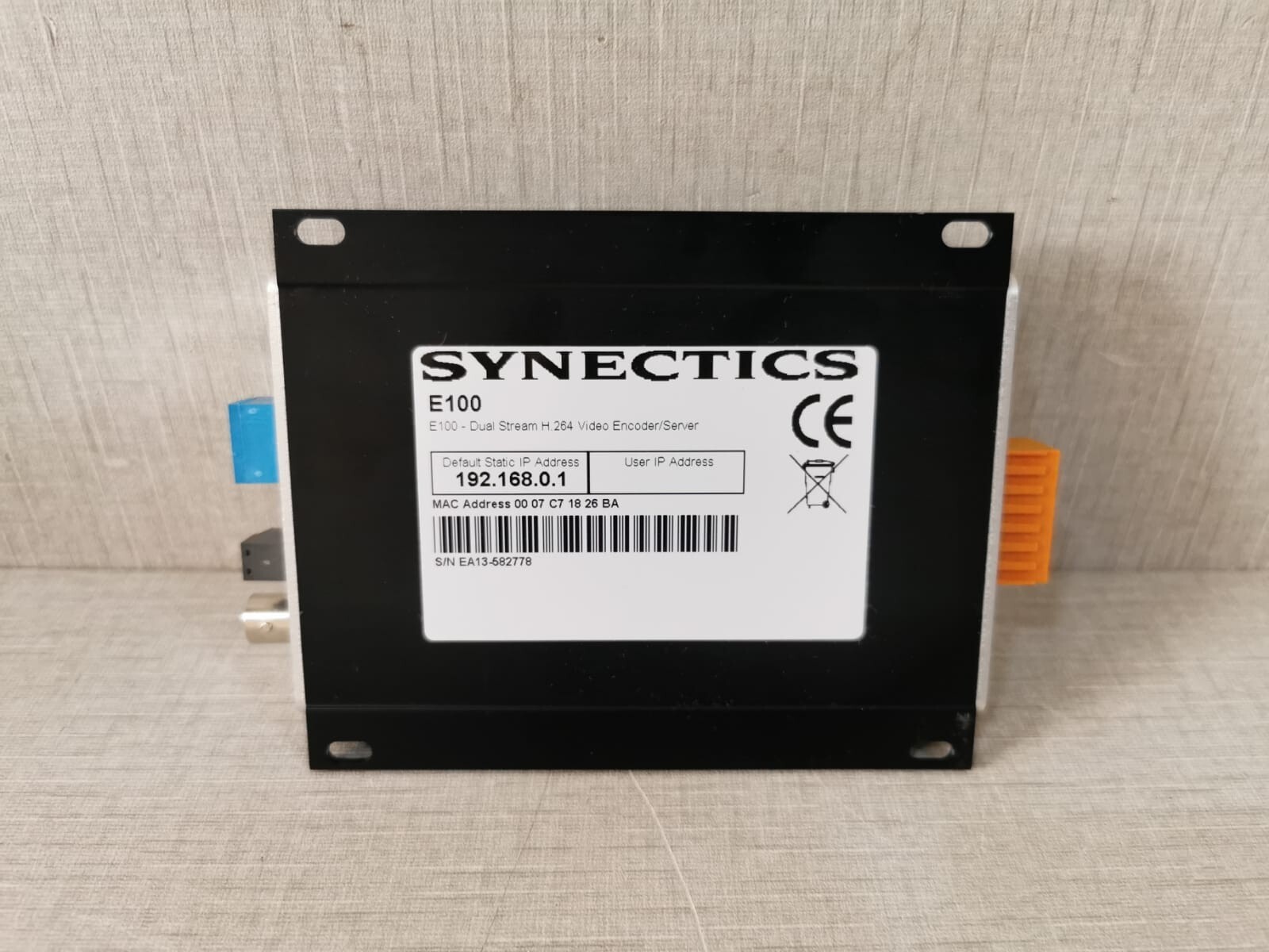 SYNECTICS E100 SYNECTICS E100 DUALSTREAM H.264 VIDEO ENCODER/ SERVER 3