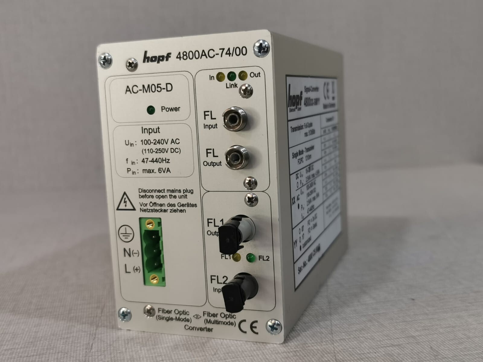 Hopf Elektronik GmbH 4800XX-SMYY HOPF 4800AC-74/00 Signal Converter 4800XX-SMYY 4