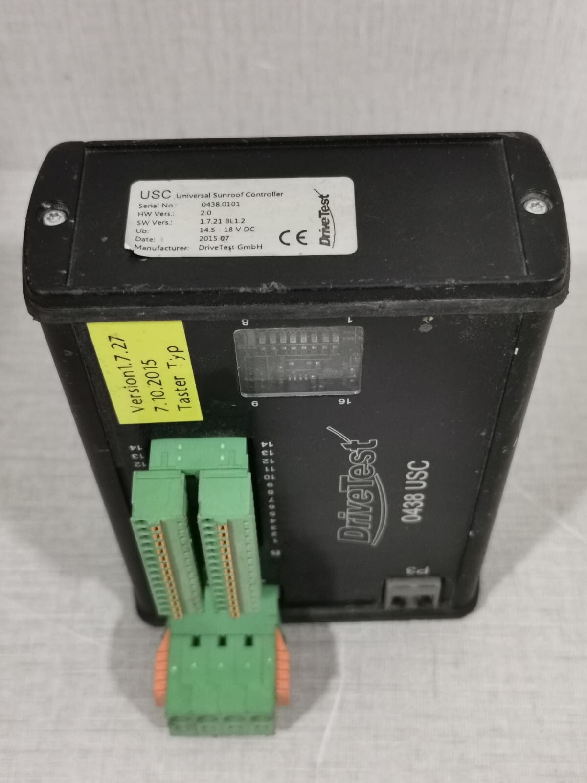 Drive Test GMBH-0438 Drive Test GmbH 0438 Universal Sunroof Controller (USC) Ser. No: 0438.0101 4