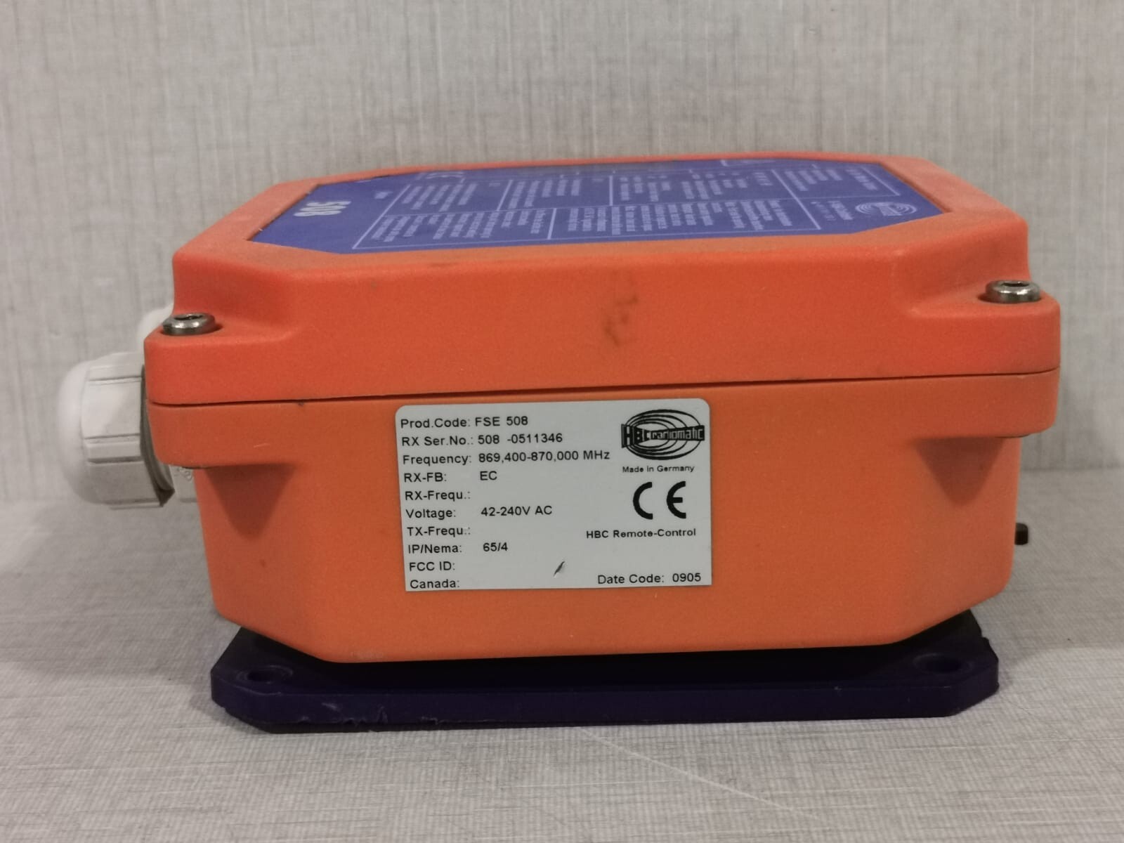 HBC Radiomatic FSE-508 HBC Radiomatic REMOTE-CONTROL FSE 508 / 42-240VAC 3