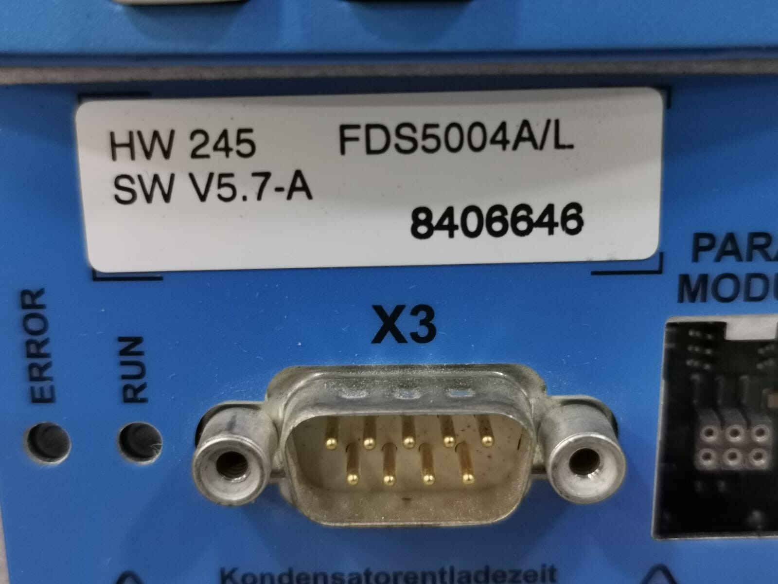 STOBER FDS5004A/L STOBER FDS5004A/L HW 245 SW V5.7-A POSIDRIVE INVERTER 2