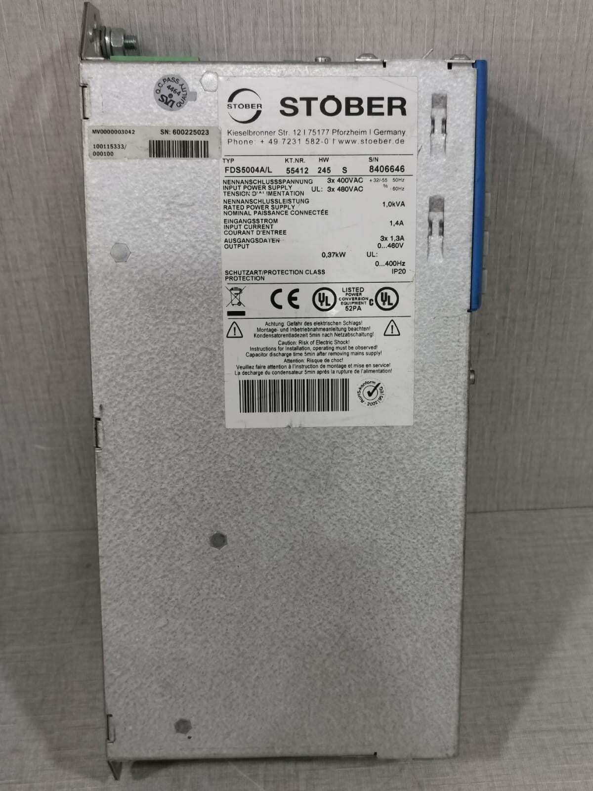 STOBER FDS5004A/L STOBER FDS5004A/L HW 245 SW V5.7-A POSIDRIVE INVERTER 6