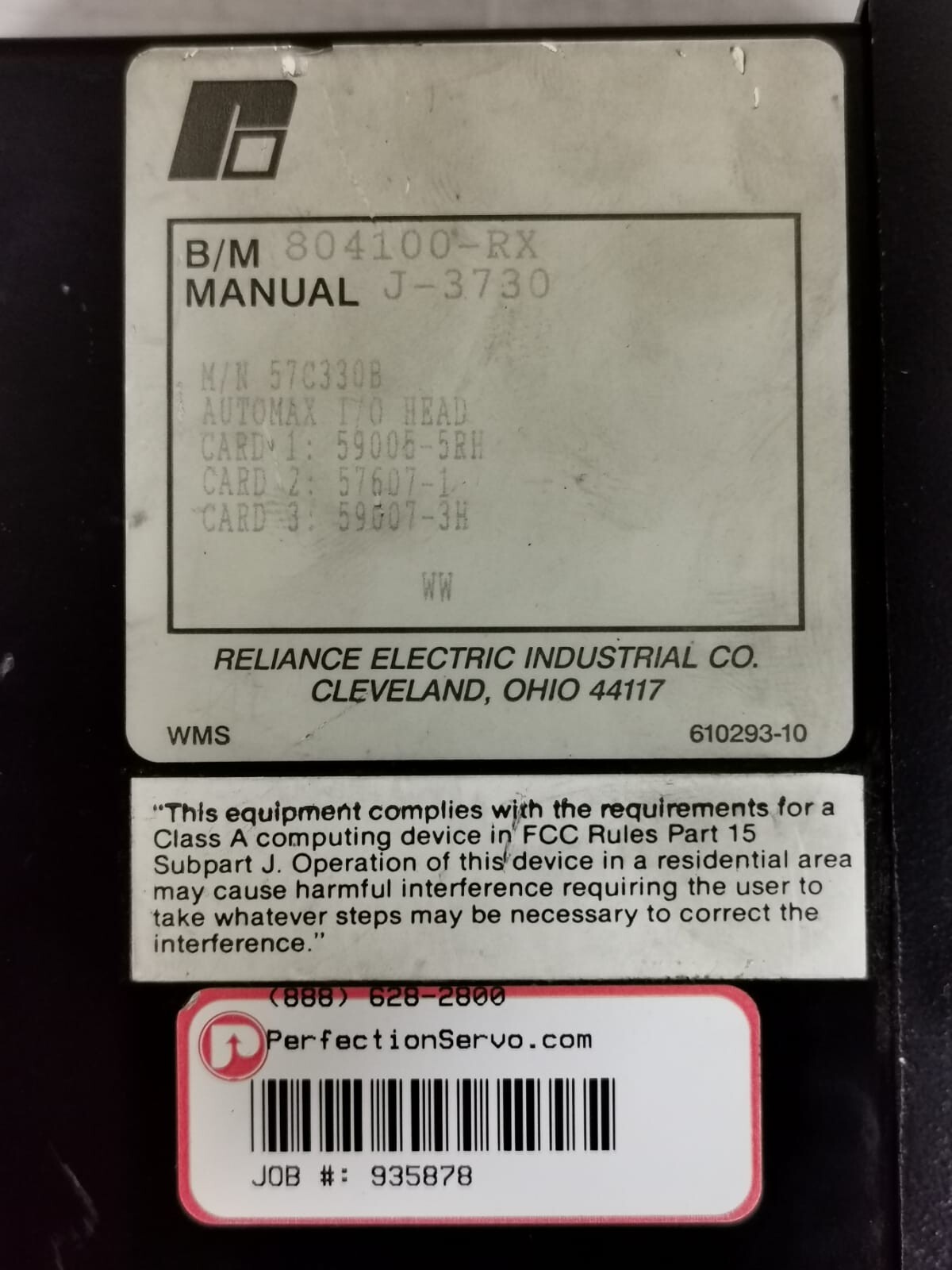Reliance Electric 57C330B Reliance Electric 57C330B AutMax® Remote I/O Head - OR 6