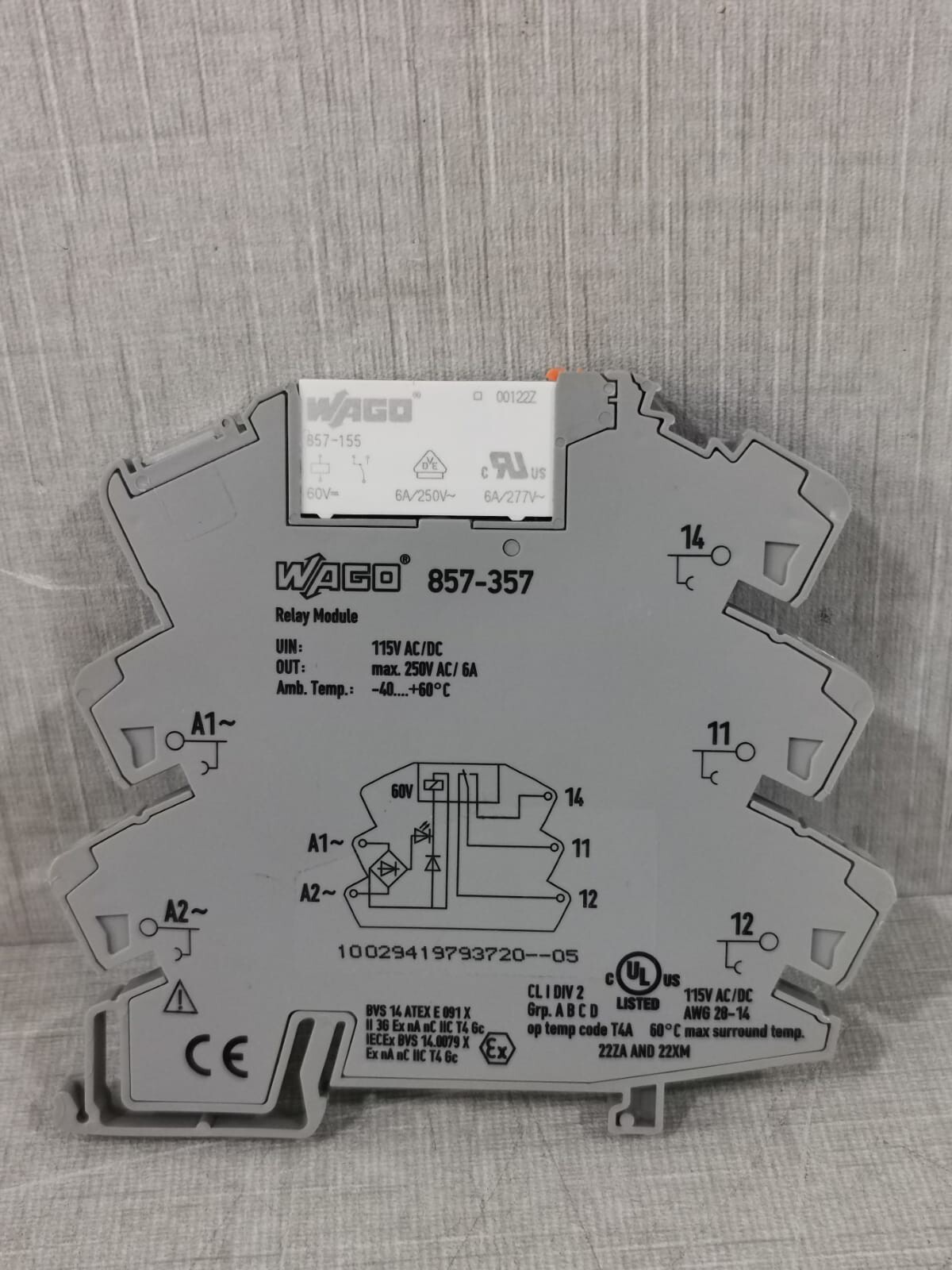 WAGO 857-357 RELAY MODULE