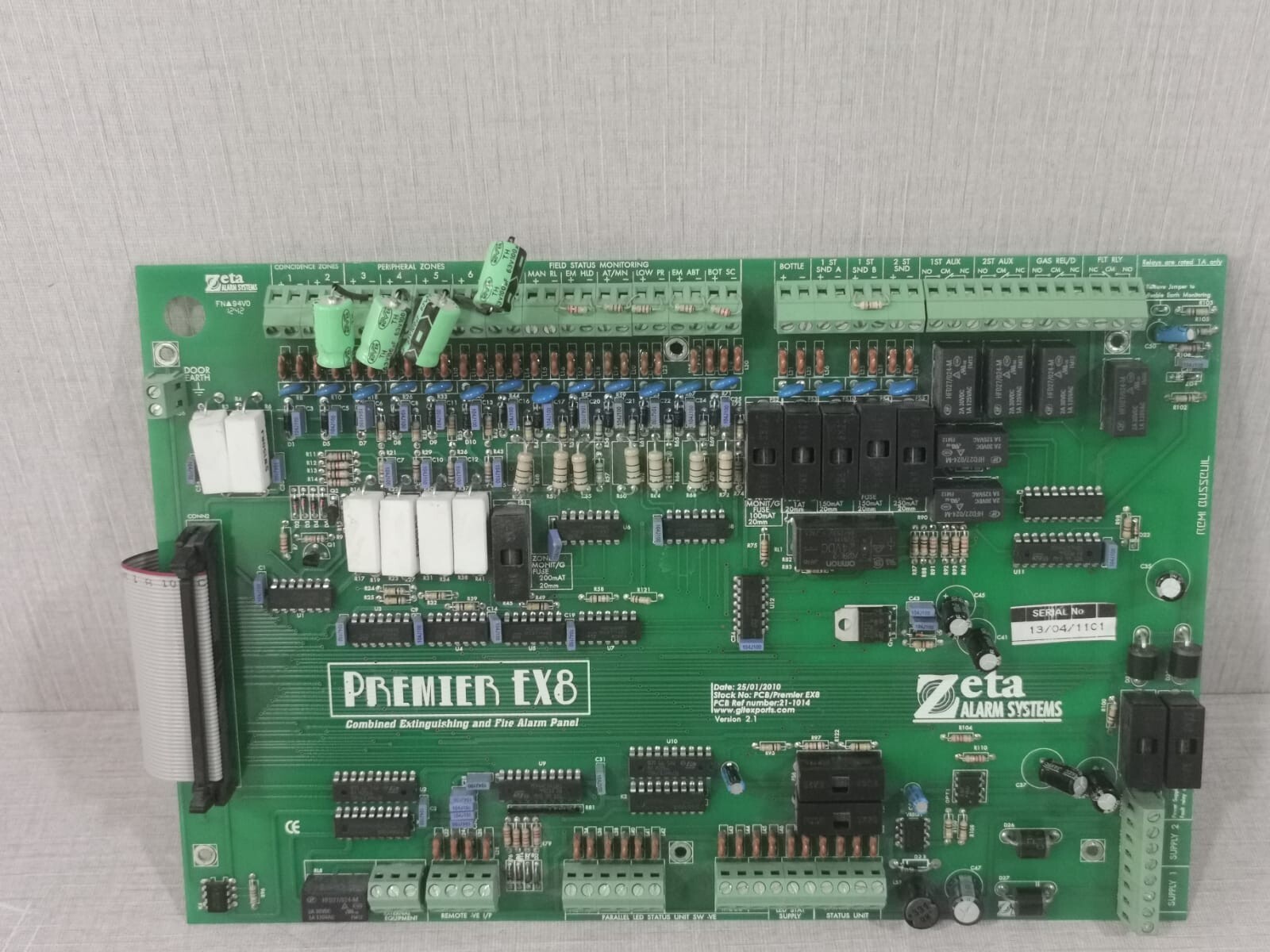 ZETA PREMIER EX8 COMBINED EXTINGUISHING AND FIRE ALARM PANEL 21-1014 PCB BOARD