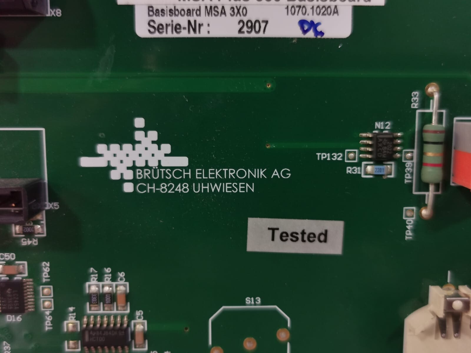 BRUTSCH ELEKTRONIK 30.0003 495 BRUTSCH ELEKTRONIK AG 30.0003 495 MSA PLUS 350 BASIS BOARD 4
