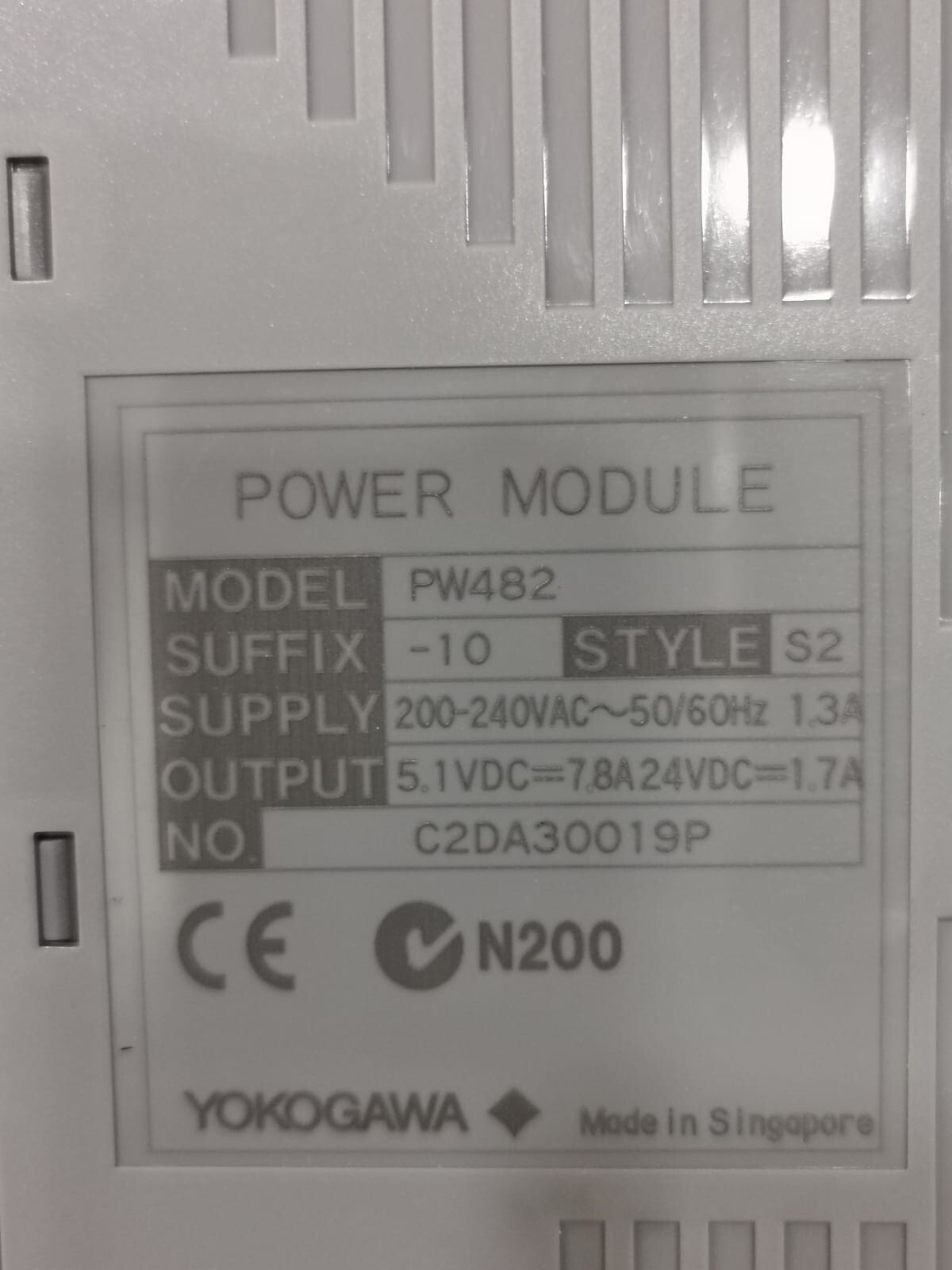 Yokogawa PW482-10 STYLE S2 YOKOGAWA PW482 POWER MODULE PW482-10 STYLE S2-WITHOUT COVER 2