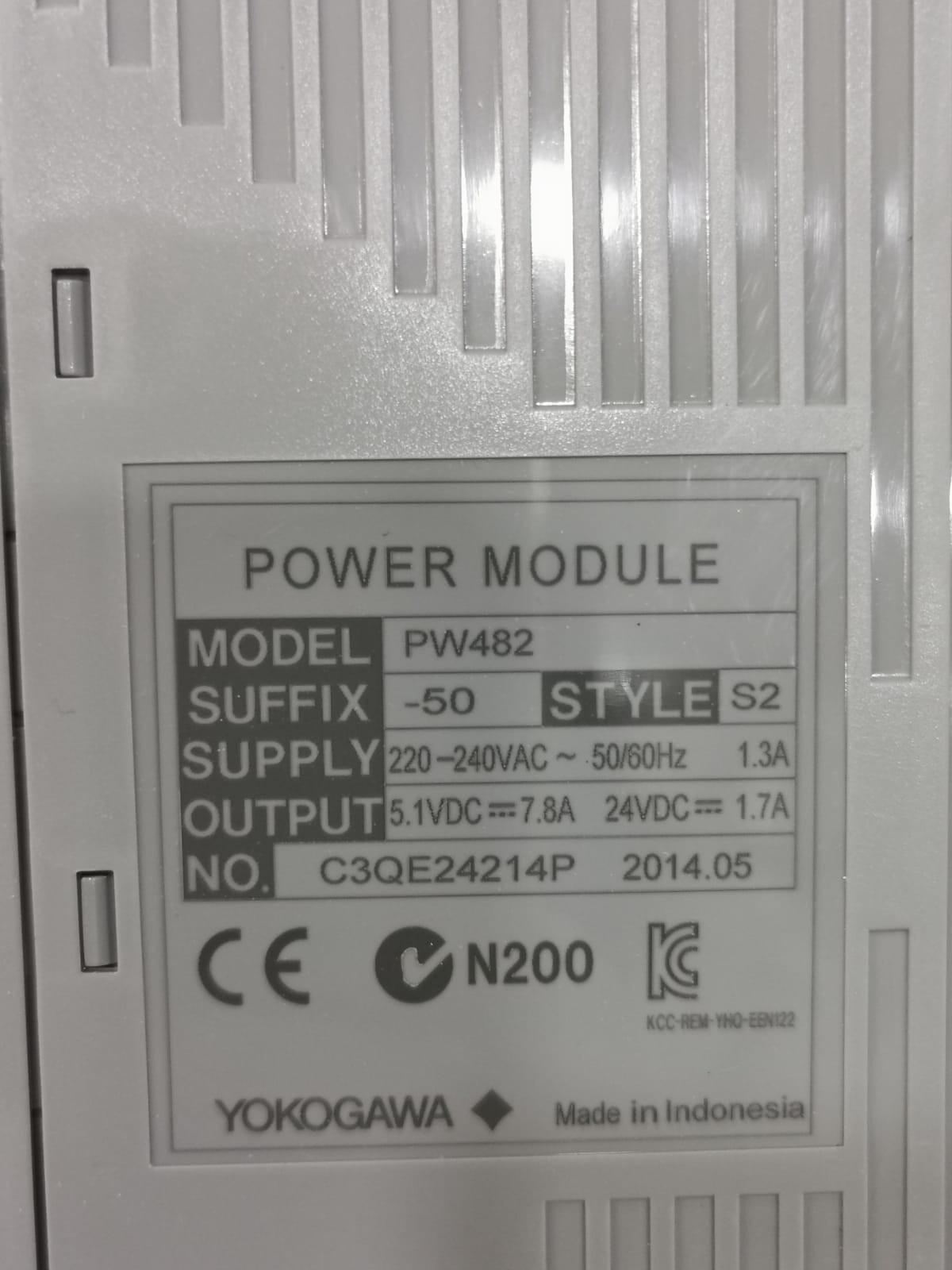 Yokogawa PW482-50 STYLE S2 YOKOGAWA PW482 POWER MODULE PW482-50 STYLE S2-WITHOUT COVER 2