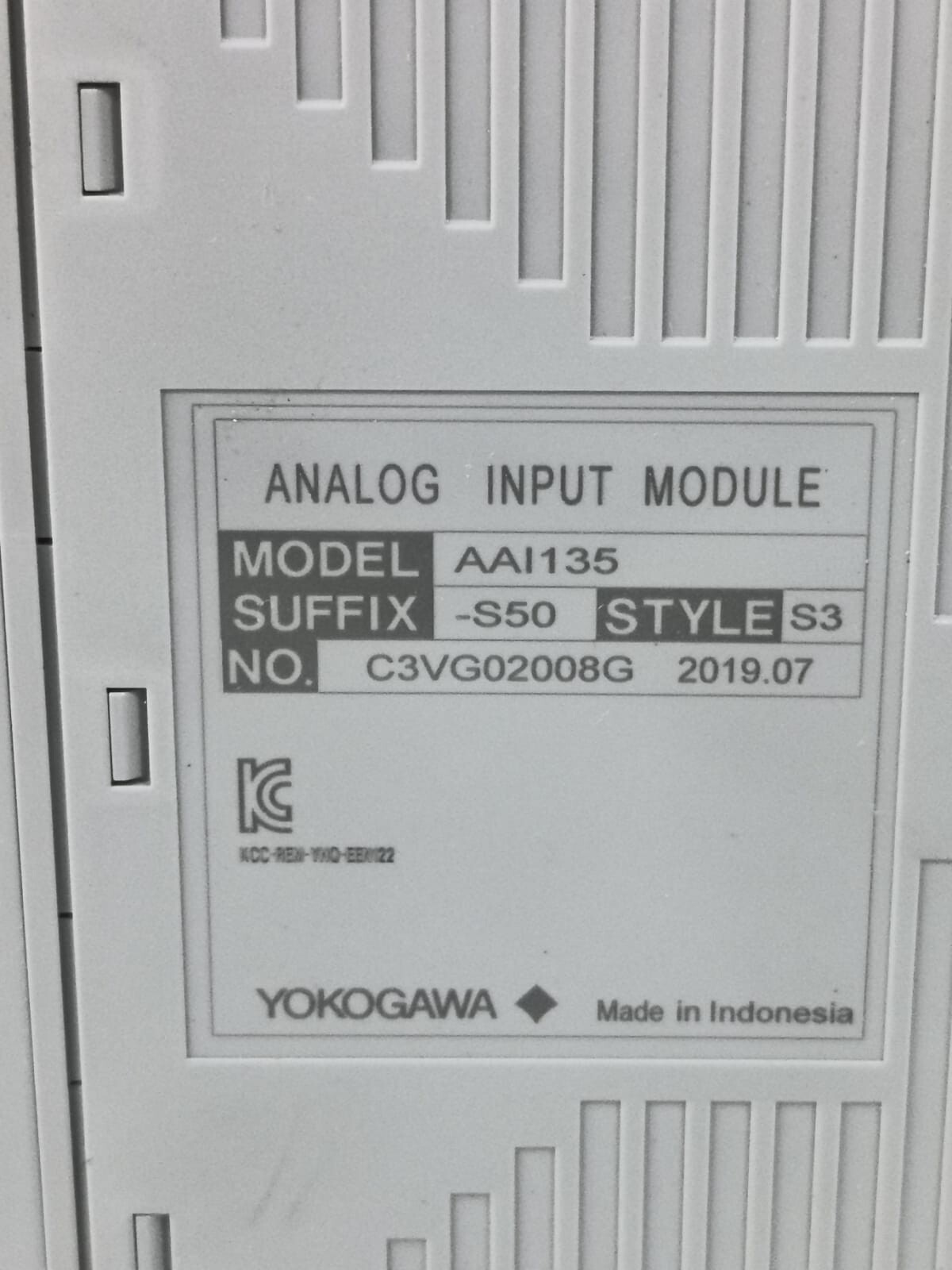 Yokogawa AAI135-S50 S3 AAI135-S50 S3 Yokogawa Analog Input Module with ATK4A-00 S1 Connector/Terminal 2