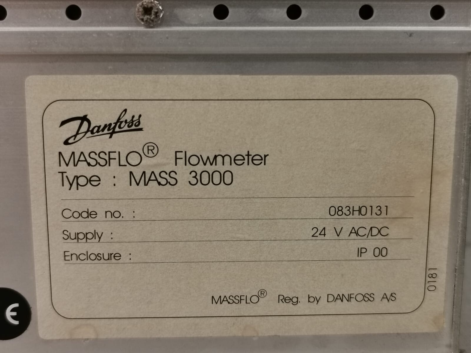 Danfoss MASS 3000 DANFOSS MASS 3000 MASSFLO FLOWMETER - Missing Back Cover 3