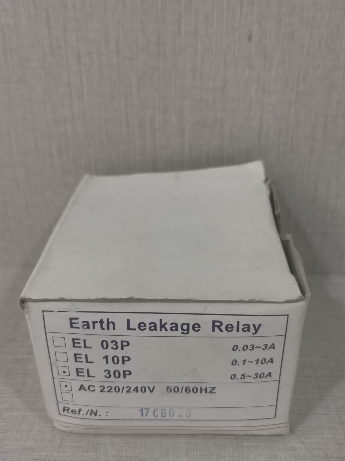 MH EL30P MH EL30P AC220/240V 50/60Hz EARTH LEAKAGE RELAY 3