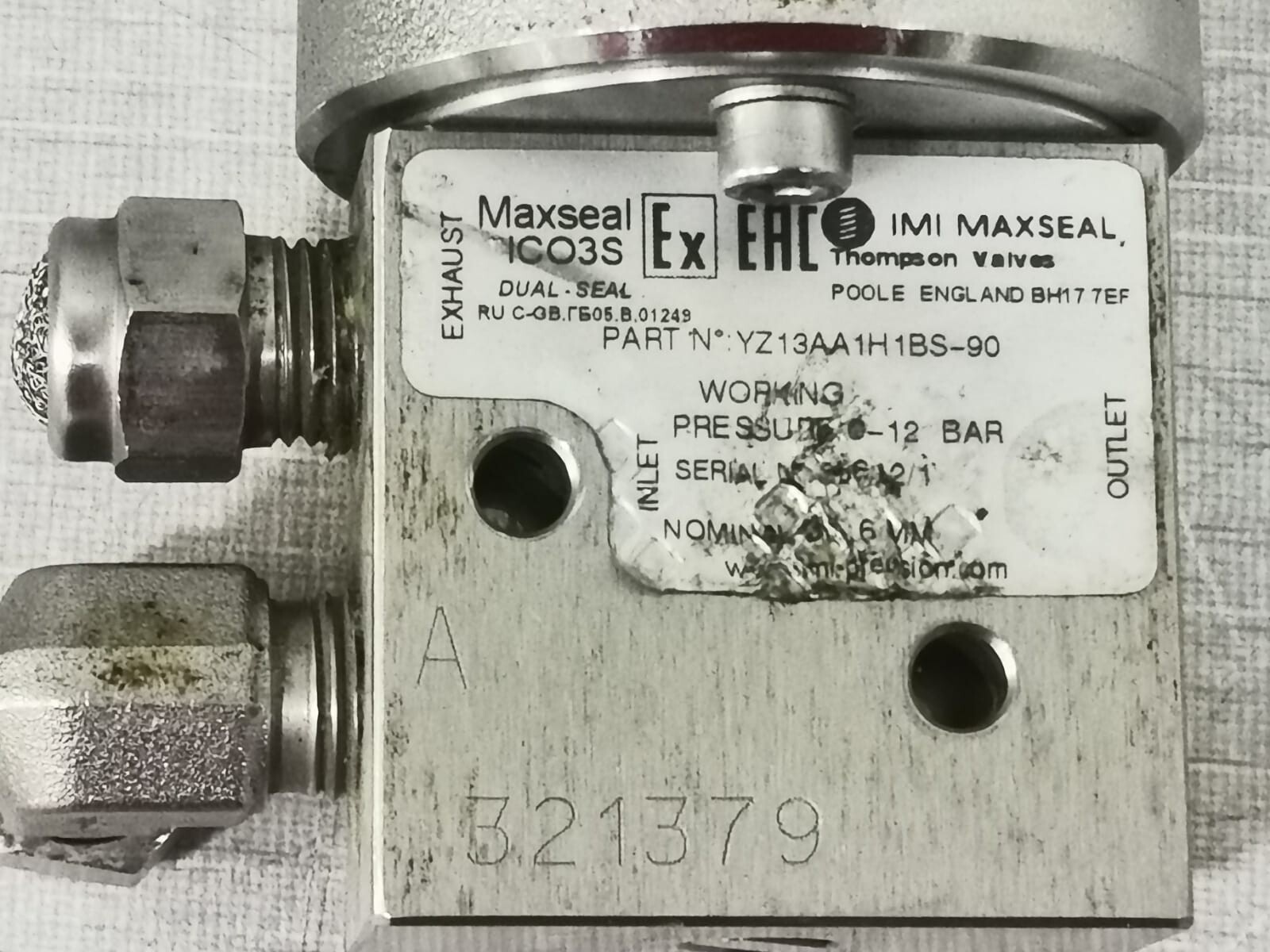 IMI MAXSEAL YZ13AA1H1BS-90 IMI MAXSEAL ICO3S YZ13AA1H1BS-90 THOMPSON VALVES 3