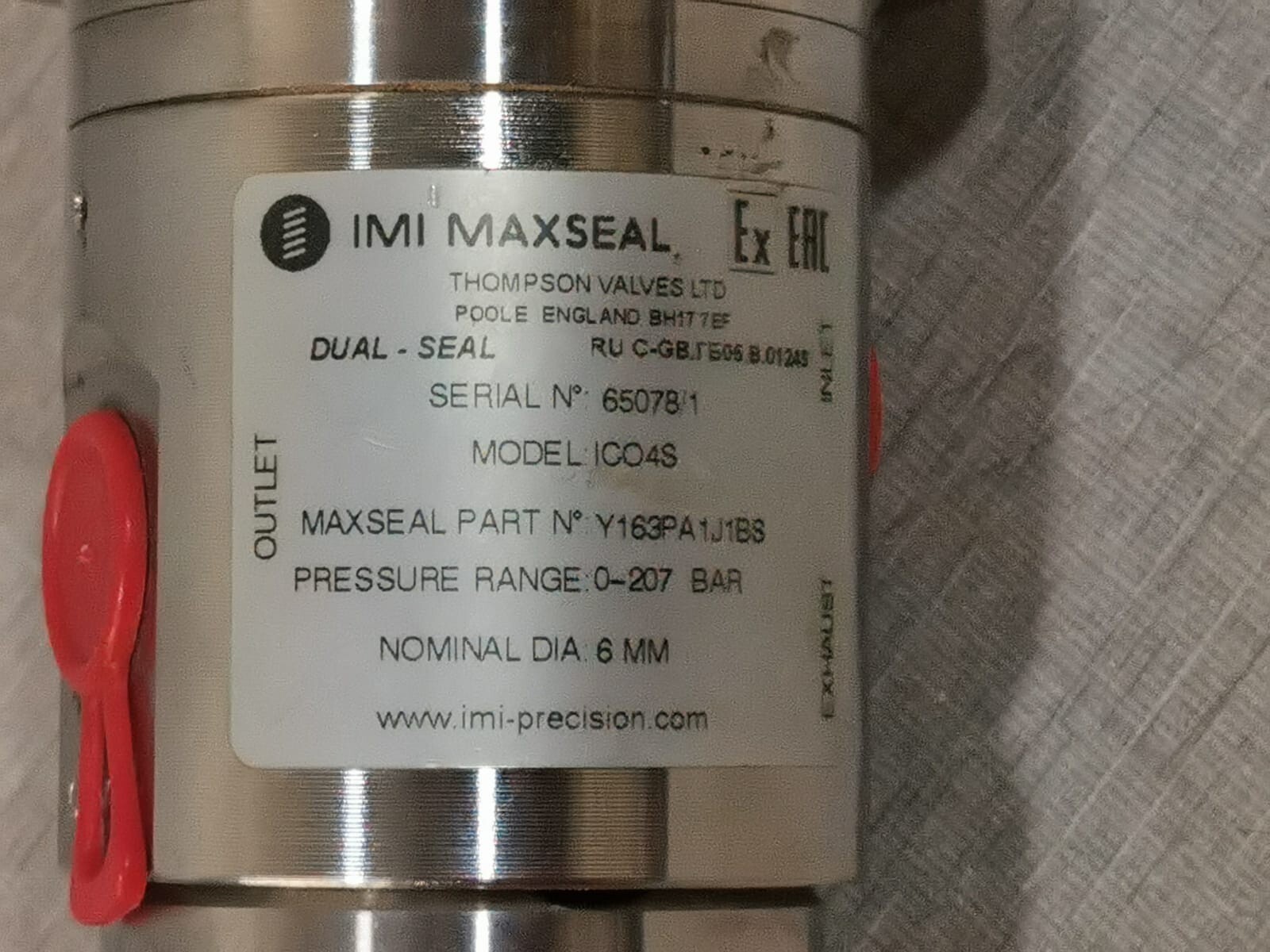 IMI MAXSEAL Y163PA1J1BS IMI MAXSEAL ICO4S Y163PA1J1BS Thomson Valves 3