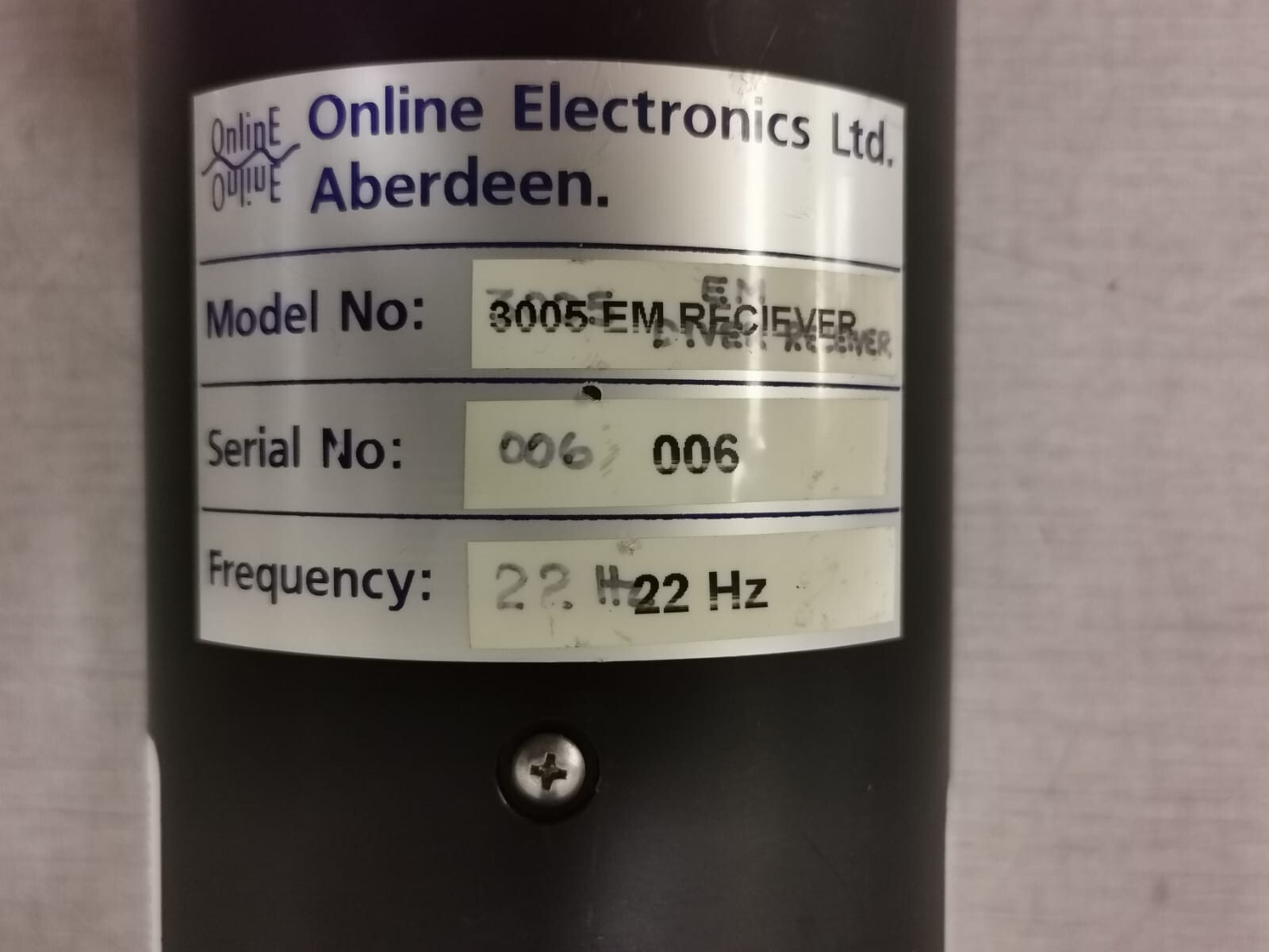 ONLINE ELECTRONICS LTD. 3005 ElectroMagnetic Receiver ONLINE ELECTRONICS LTD. 3005 ElectroMagnetic Receiver 4