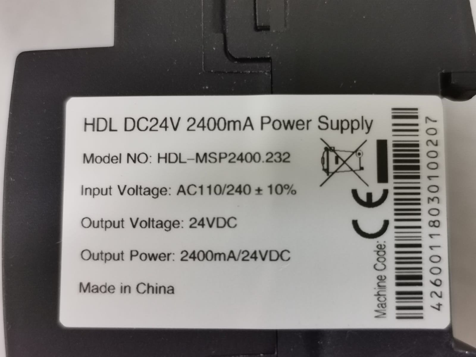 HDL MSP2400.232 HDL MSP2400.232 DC24V 2400mA POWER SUPPLY 28V 6