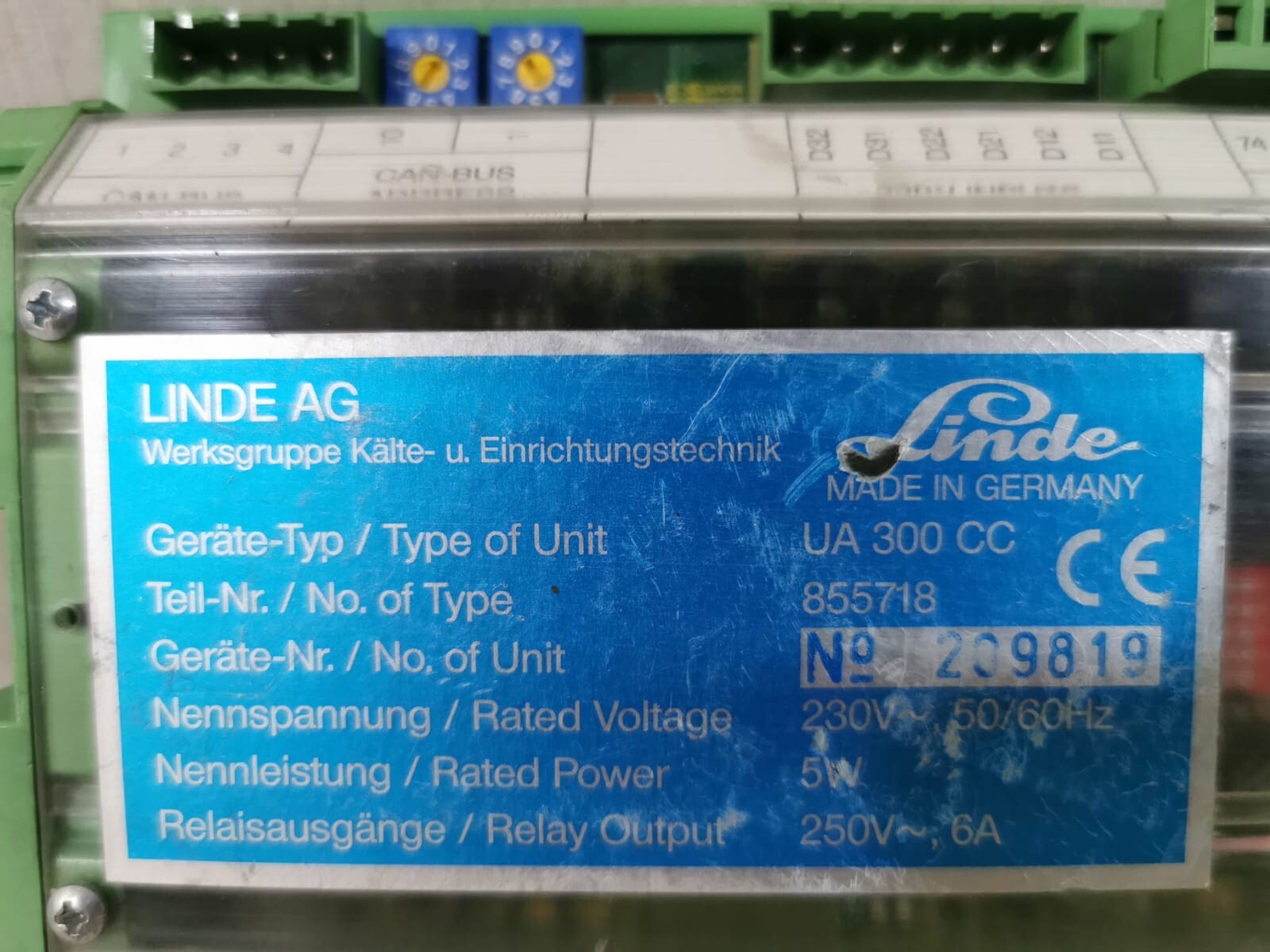 Linde UA-300 LINDE AG UA 300 CC /855718 ANALOG TEMPERATURE COOLER 2