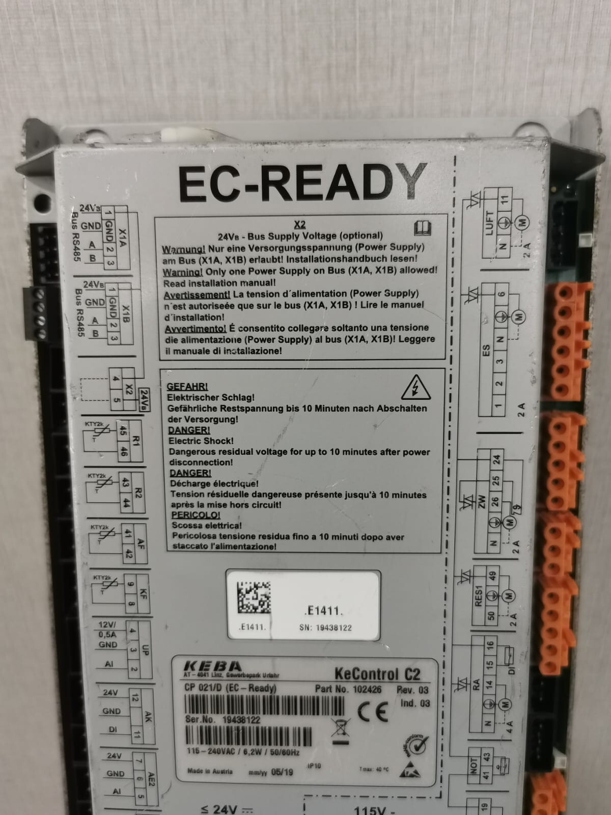 KEBA 102426 REV.03 KEBA KeControl C2 102426 REV.03 EC-READY 2