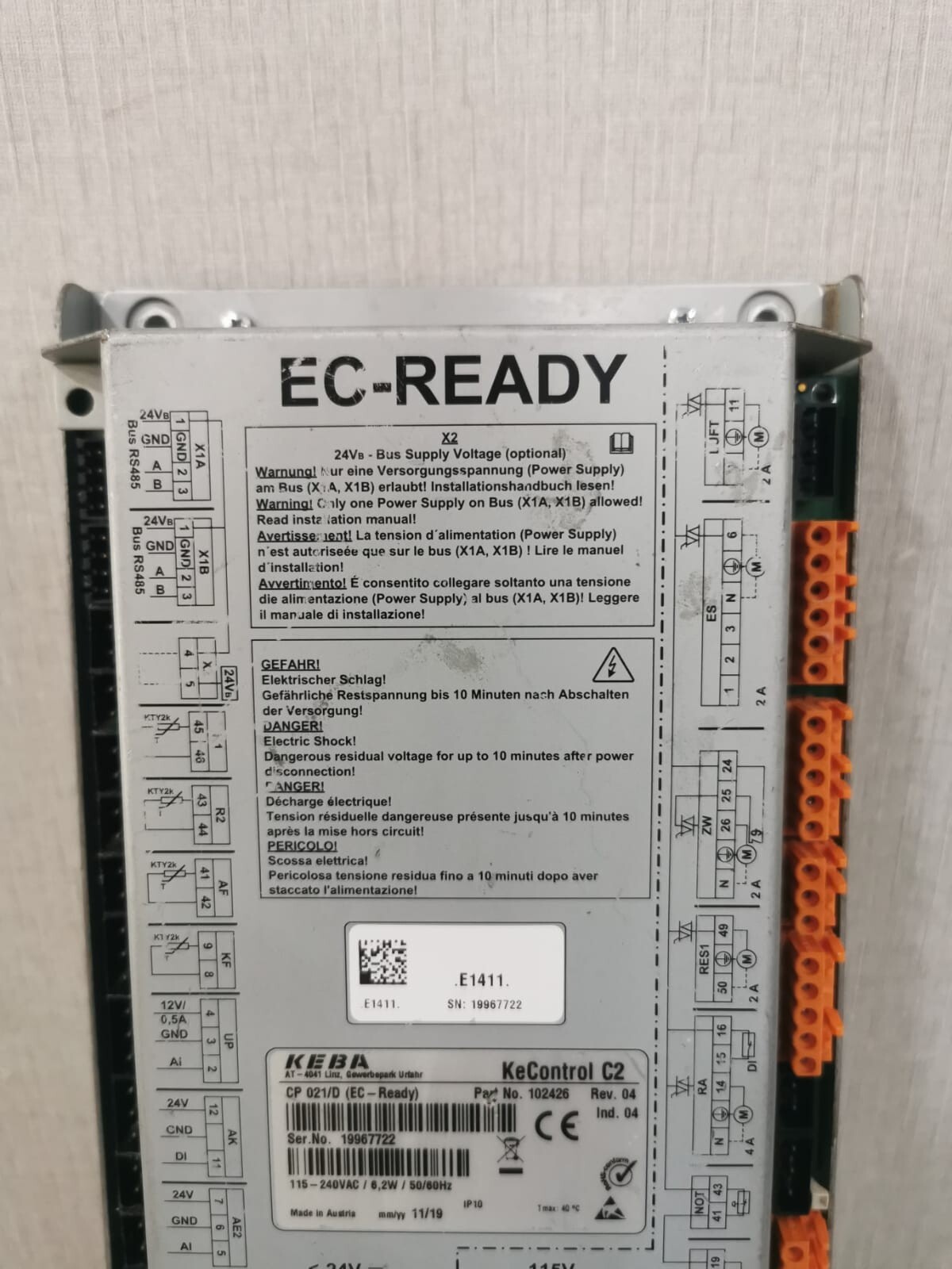 KEBA 102426 REV.04 KEBA KeControl C2 102426 REV.04 EC-READY 2
