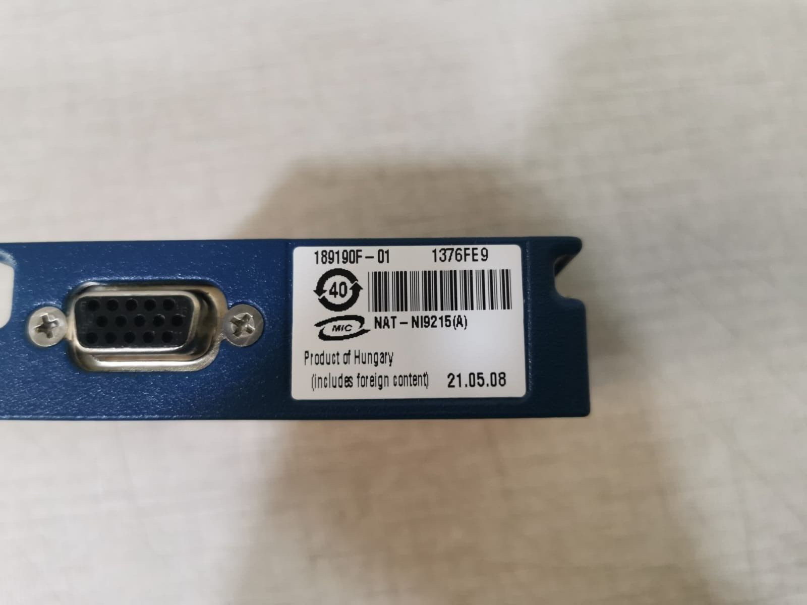 National Instruments NI 9215 NATIONAL INSTRUMENTS NI 9215 4-Ch +/- V 16-Bit SIMULTANEOUS ANALOG INPUT 8