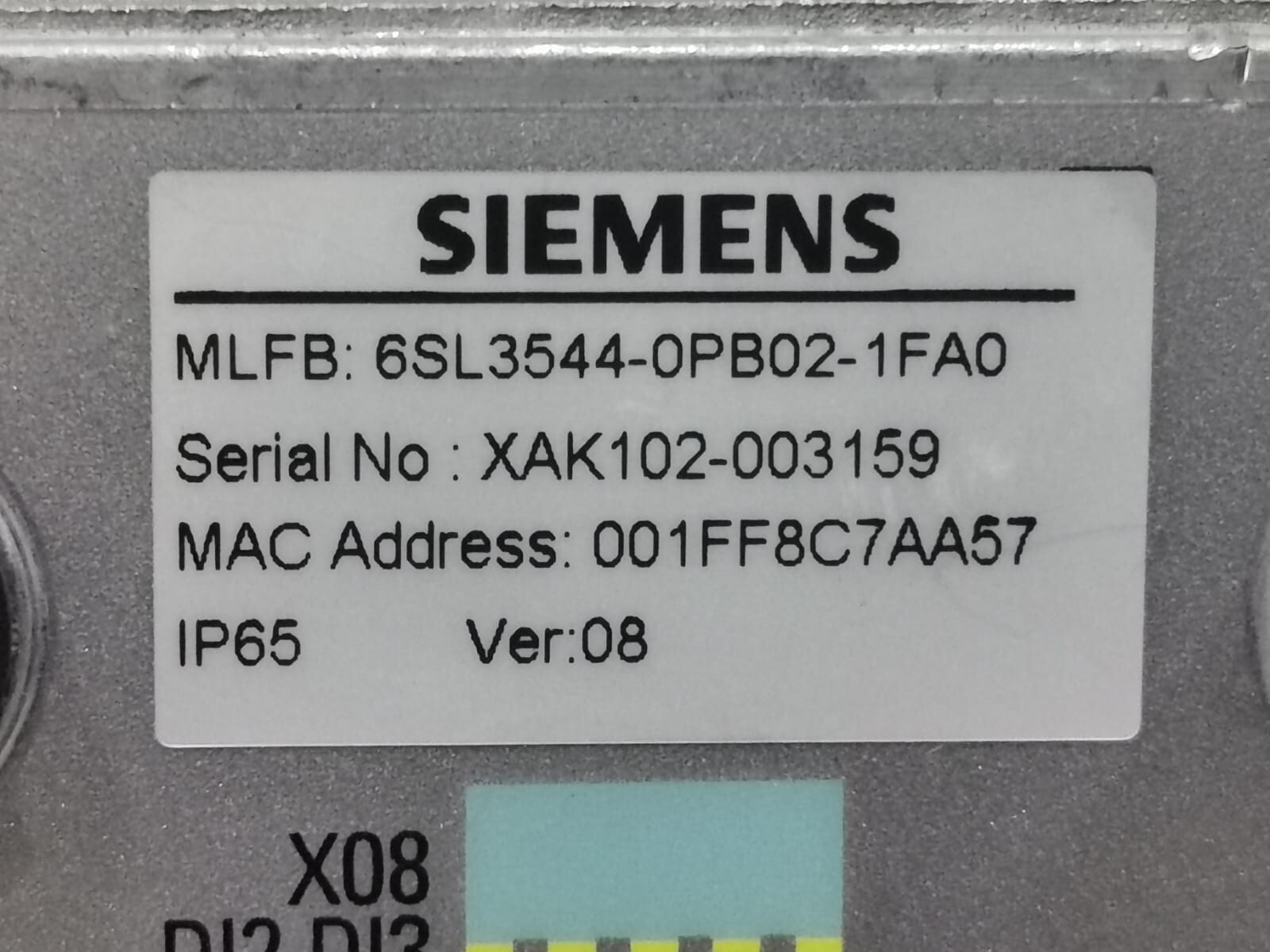 Siemens 6SL3544-0PB02-1FA0 SINAMICS G110M CU240M SIEMENS 6SL3544-0PB02-1FA0 SINAMICS G110M CU240M Control Unit 2