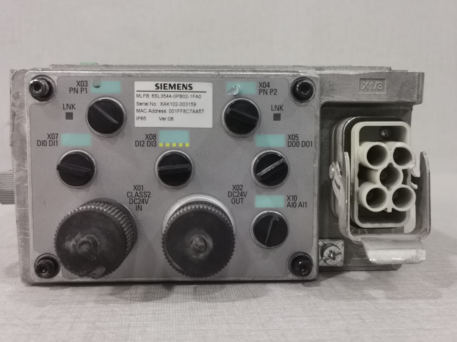 Siemens 6SL3544-0PB02-1FA0 SINAMICS G110M CU240M SIEMENS 6SL3544-0PB02-1FA0 SINAMICS G110M CU240M Control Unit 3