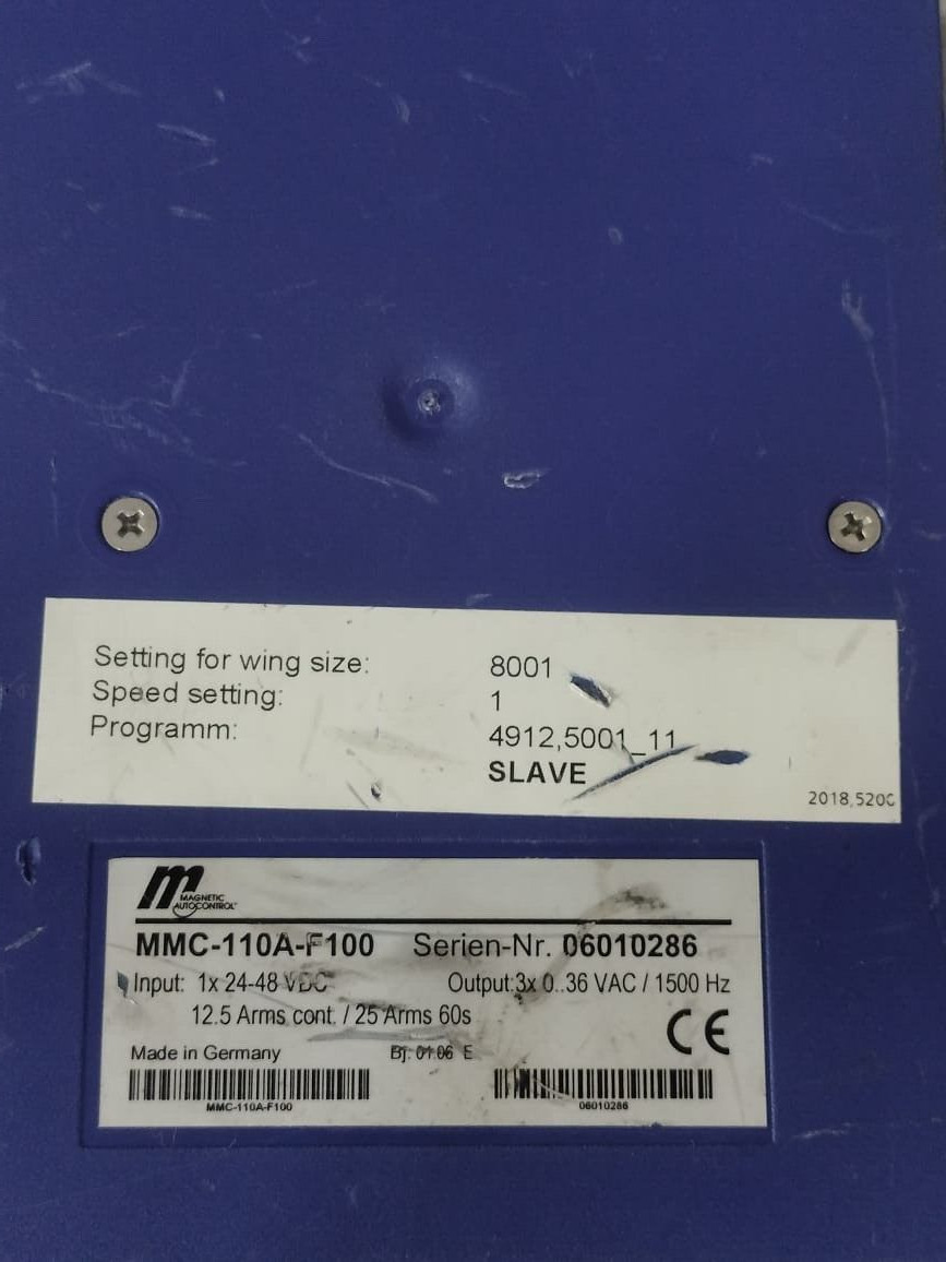 Magnetic AutoControL MMC-110A-F100 SW 4912 5001 V11 Magnetic AutoControL MMC-110A-F100 SW 4912 5001 V11 Slave Control Unit 48V 8