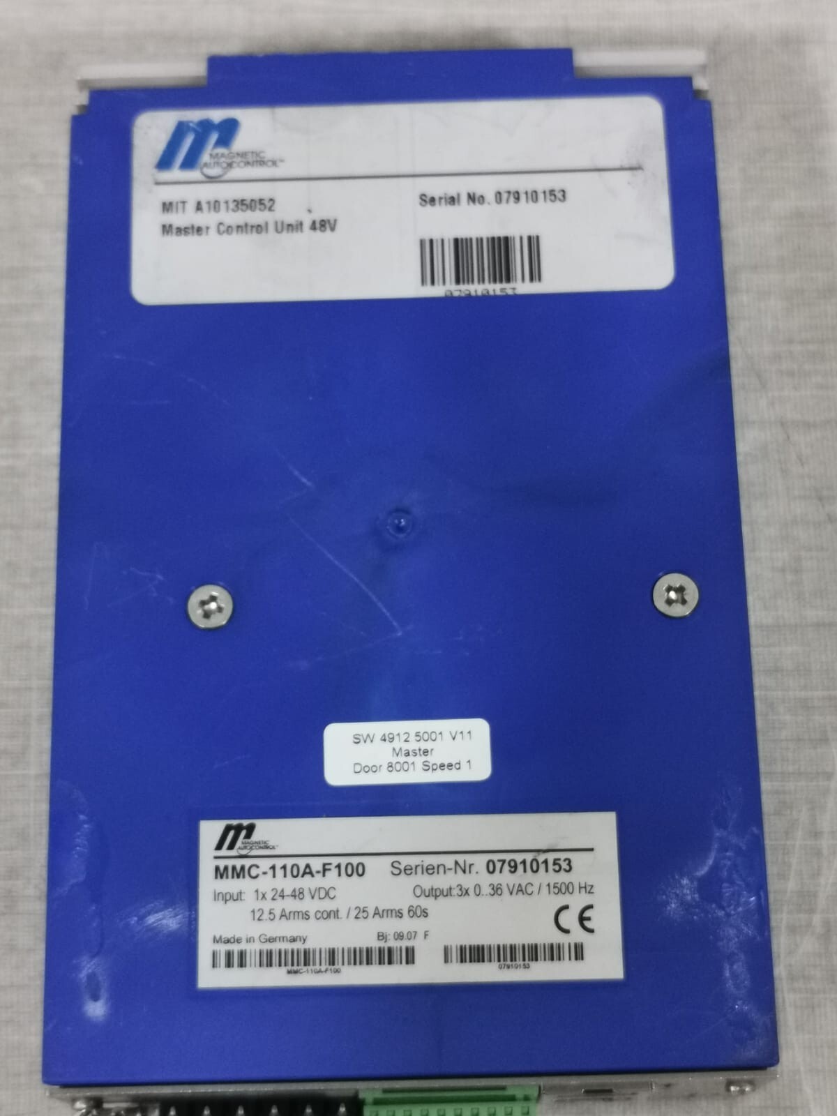 Magnetic AutoControl™ MMC-110A-F100 Magnetic AutoControl MMC-110A-F100 Master Control Unit 48V 3